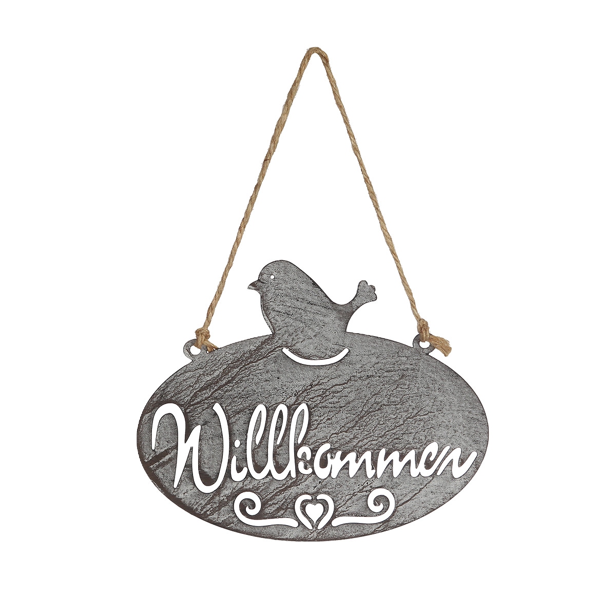 Ambiente Haus Gartenstecker »Willkommen Schild mit Vogel (B) 20cm«