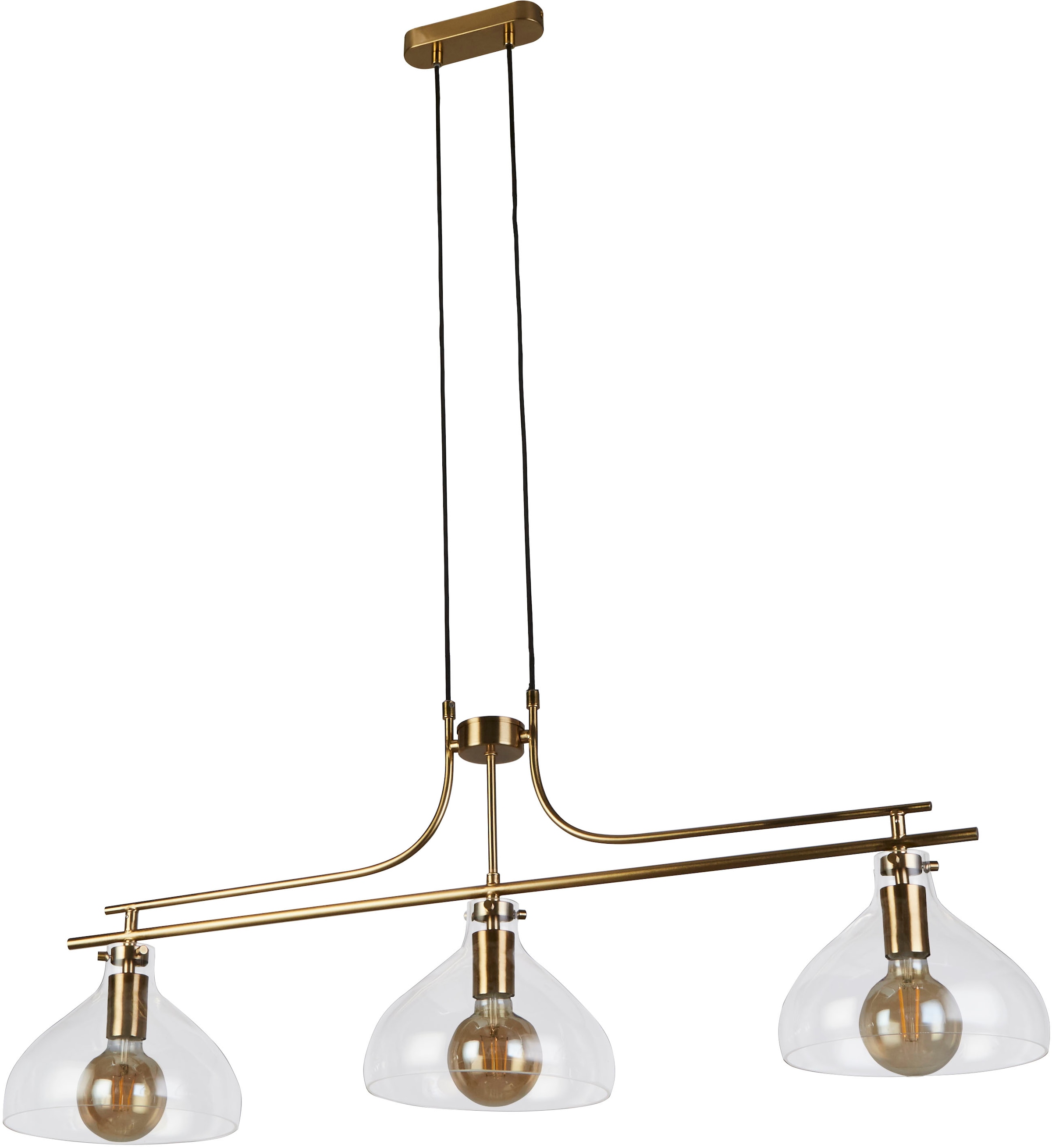 SEARCHLIGHT Hängeleuchte "Hängeleuchte Margarita, 3-flammig", gold (messing), 3, H: 42cm, 1 Stk., Leuchten, Ideal für Filament-Leuchtmittel, Hängeleuchte