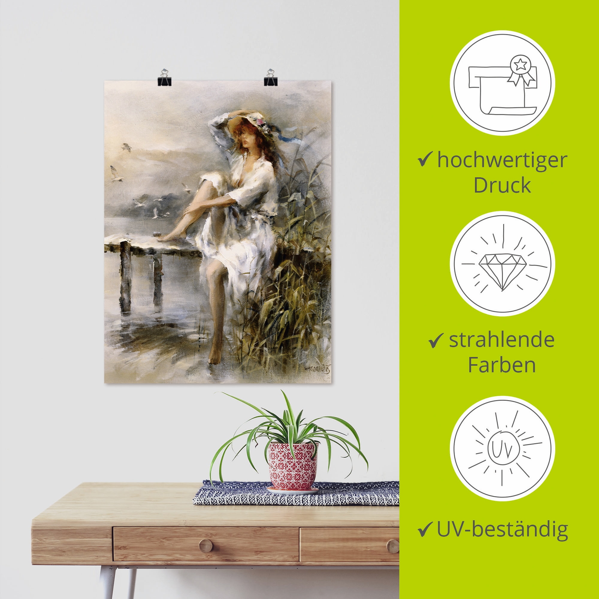 Artland Wandbild »Wasserseite«, Frau, (1 St.), als Leinwandbild, Poster, Wandaufkleber in verschied. Größen