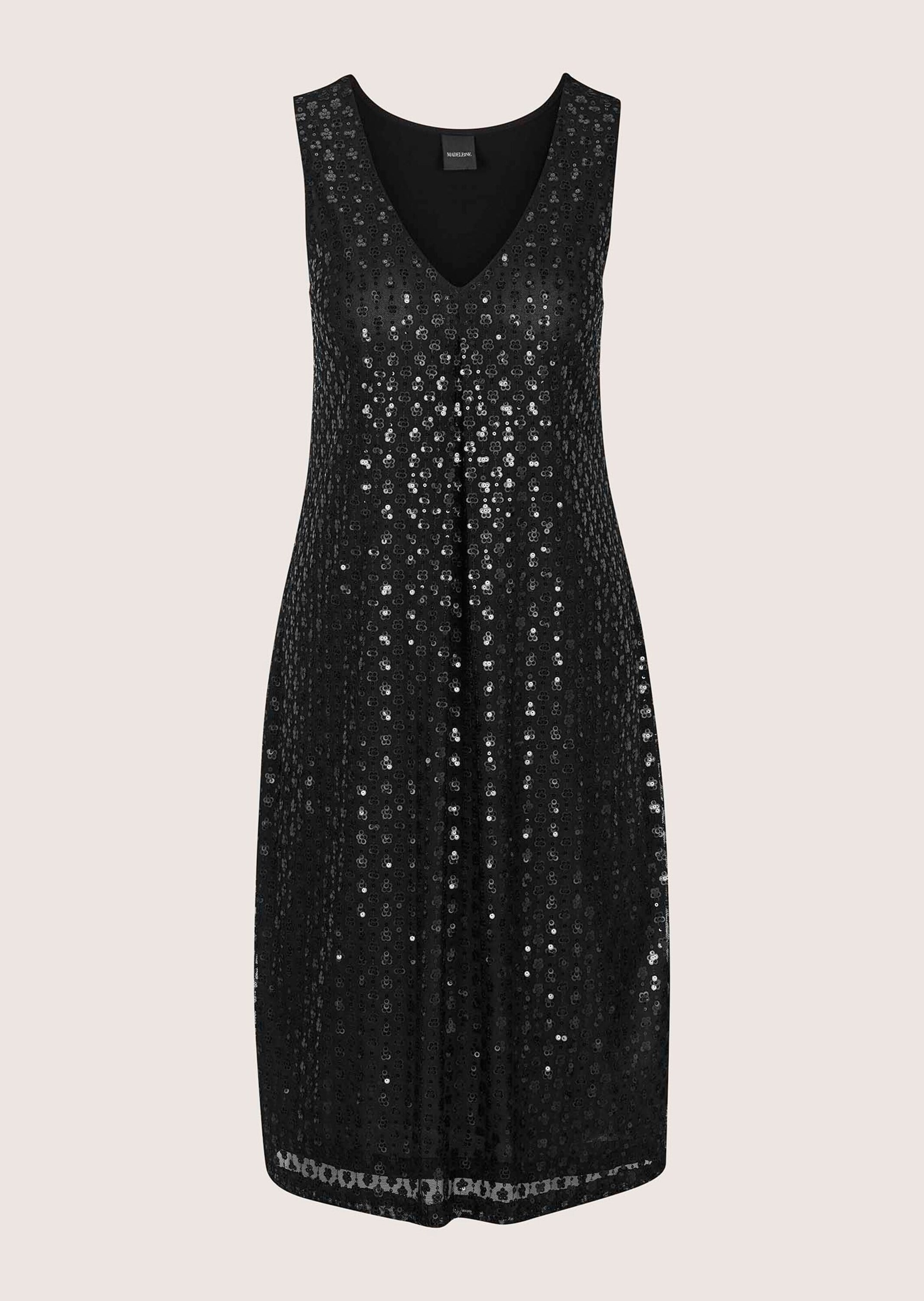 MADELEINE "Paillettenkleid Partykleid mit V-Ausschnitt" Aufgestickte Pailetten