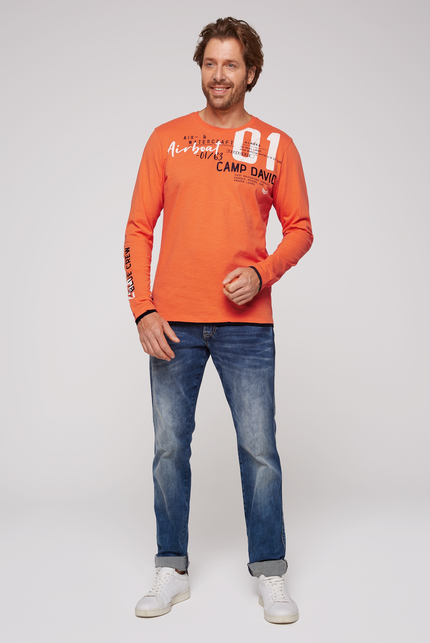 CAMP DAVID Langarmshirt, mit Necktape