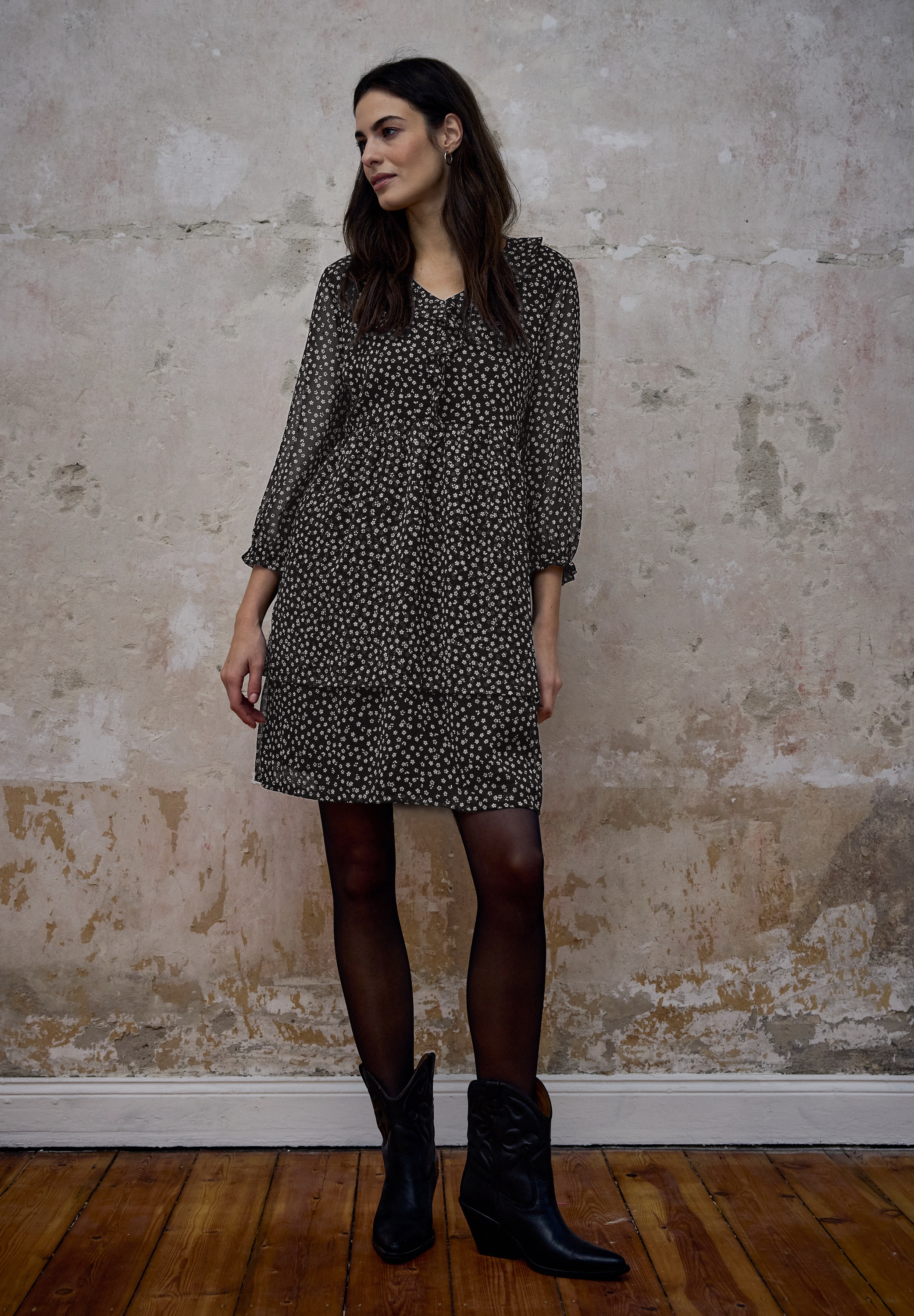 STREET ONE STUDIO Blusenkleid Ohne Taschen knielang