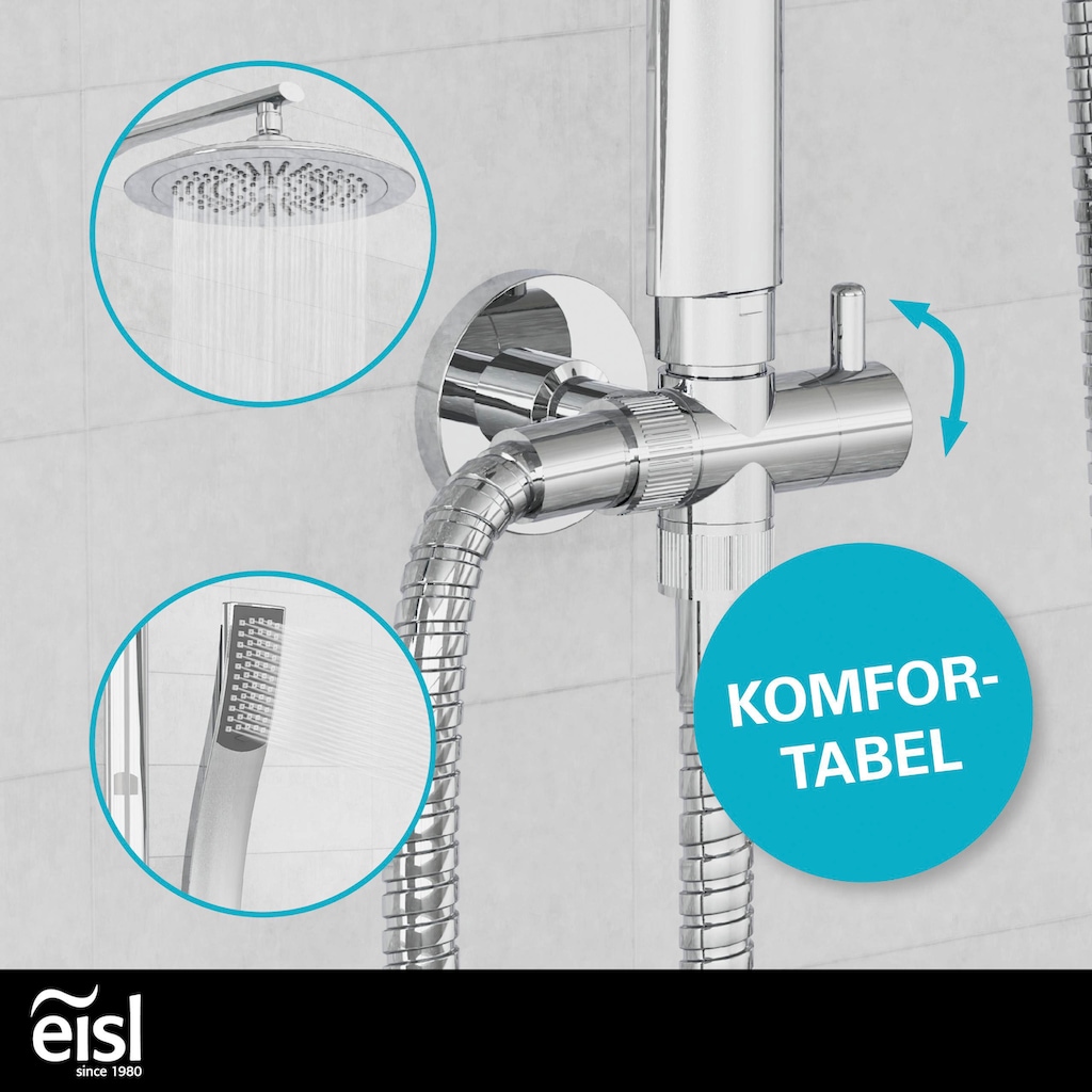 Eisl Duschsystem »STILOVAL«, Regendusche ohne Armatur, Duschsystem mit Kopfbrause und Handbrause