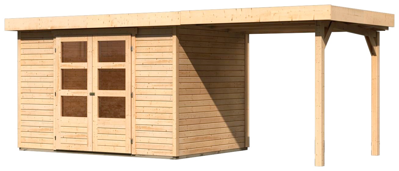 Karibu Gartenhaus "Arnis" mit Anbaudach 2,40 cm Breite günstig online kaufen