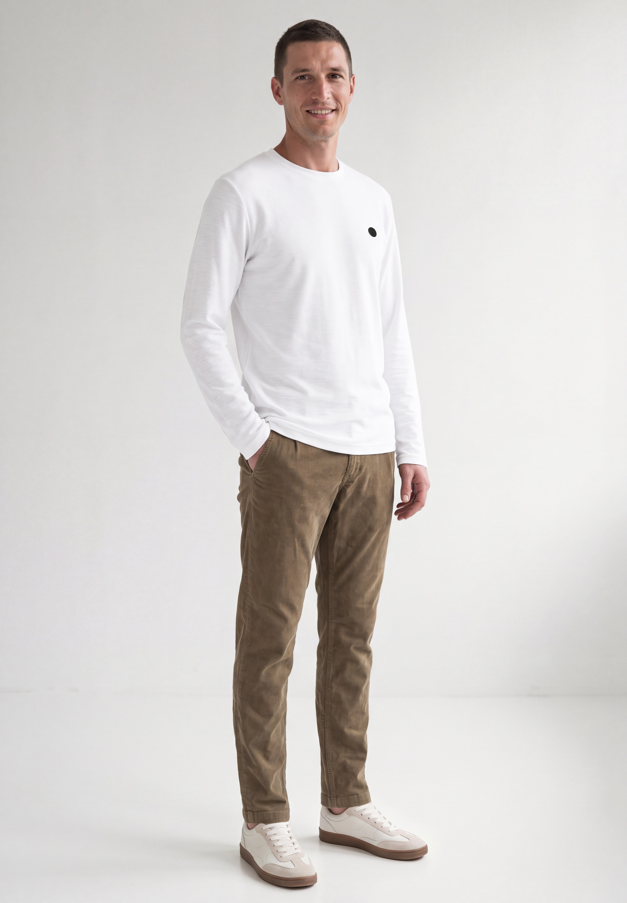 STREET ONE MEN Langarmshirt im soften Baumwoll-Mix