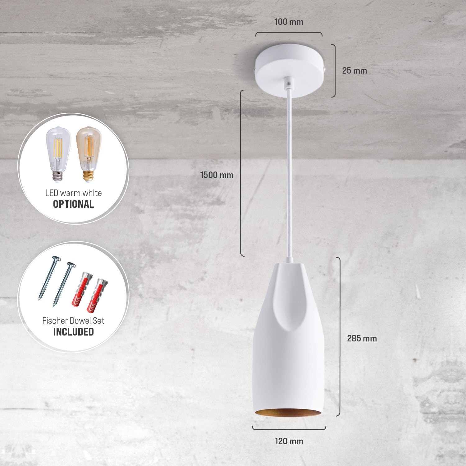 Paco Home Pendelleuchte »HURLEY I«, 1 flammig, Leuchtmittel E27 | ohne Leuchtmittel, Hängelampe Esszimmer Küchenlampe Hängend Esstischlampe Innen Gold