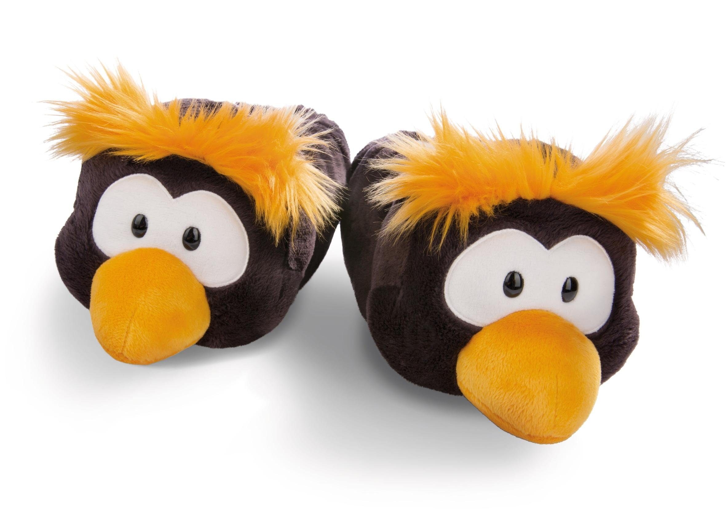 Nici Plüsch Hausschuhe »Pinguin Frizzy«, Pinguin Hausschuh mit witziger Frisur