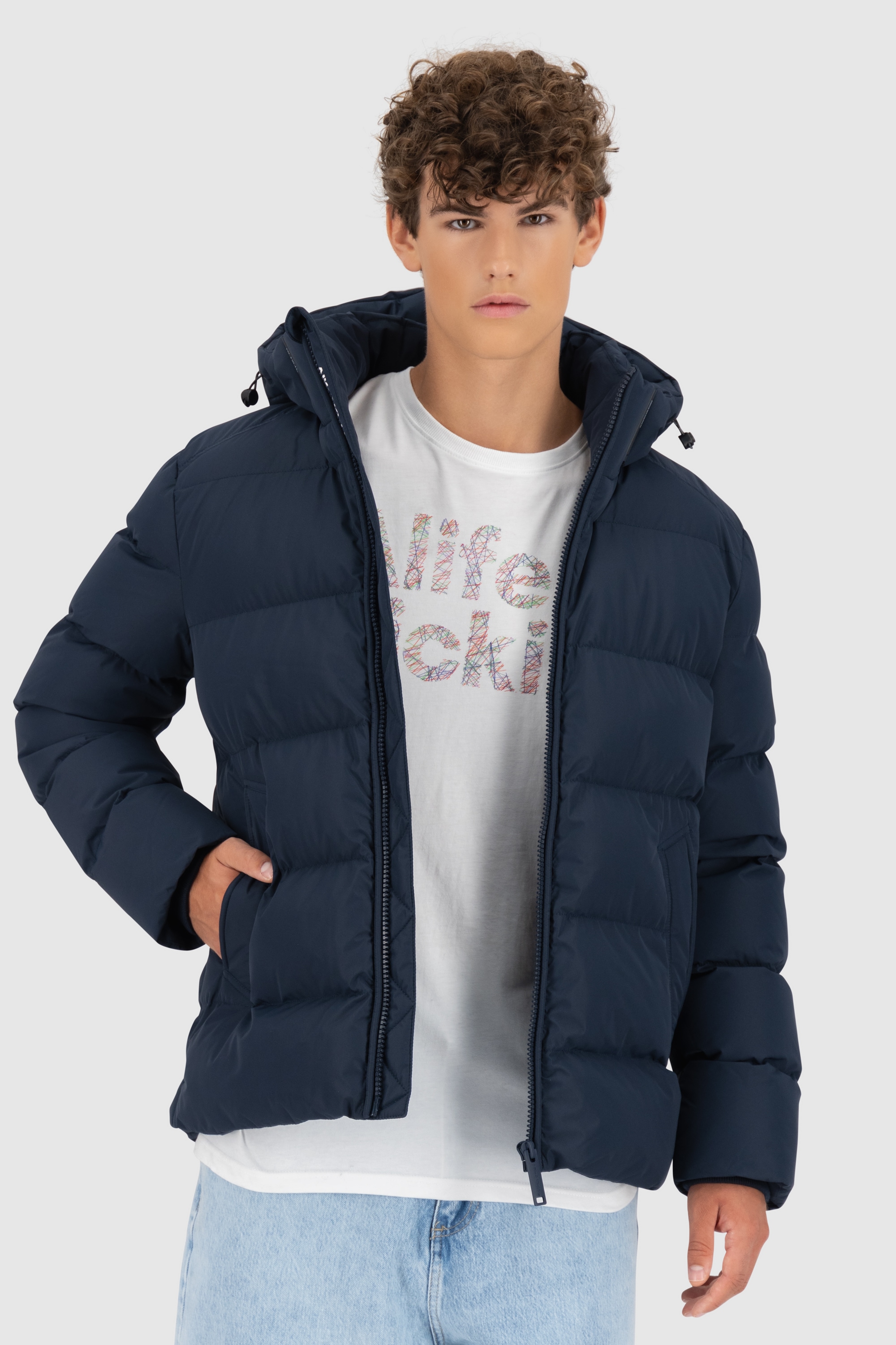 Alife & Kickin Winterjacke »Herren DamianAK A«, gefüttert mit abnehmbarer Kapuze mit verstellbarem Gummibund