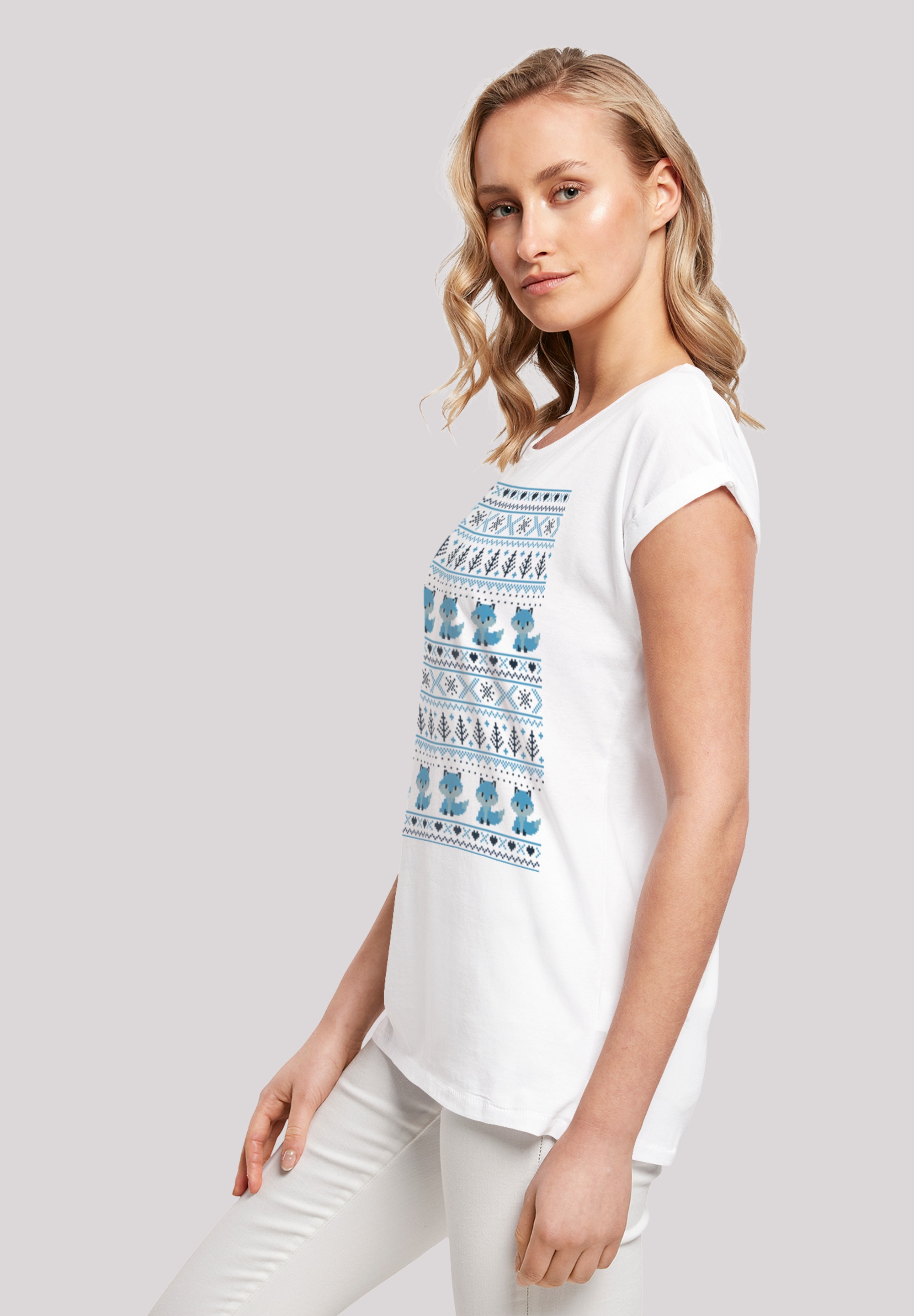 F4NT4STIC T-Shirt »Christmas Fuchs Weihnachten Muster«, Print