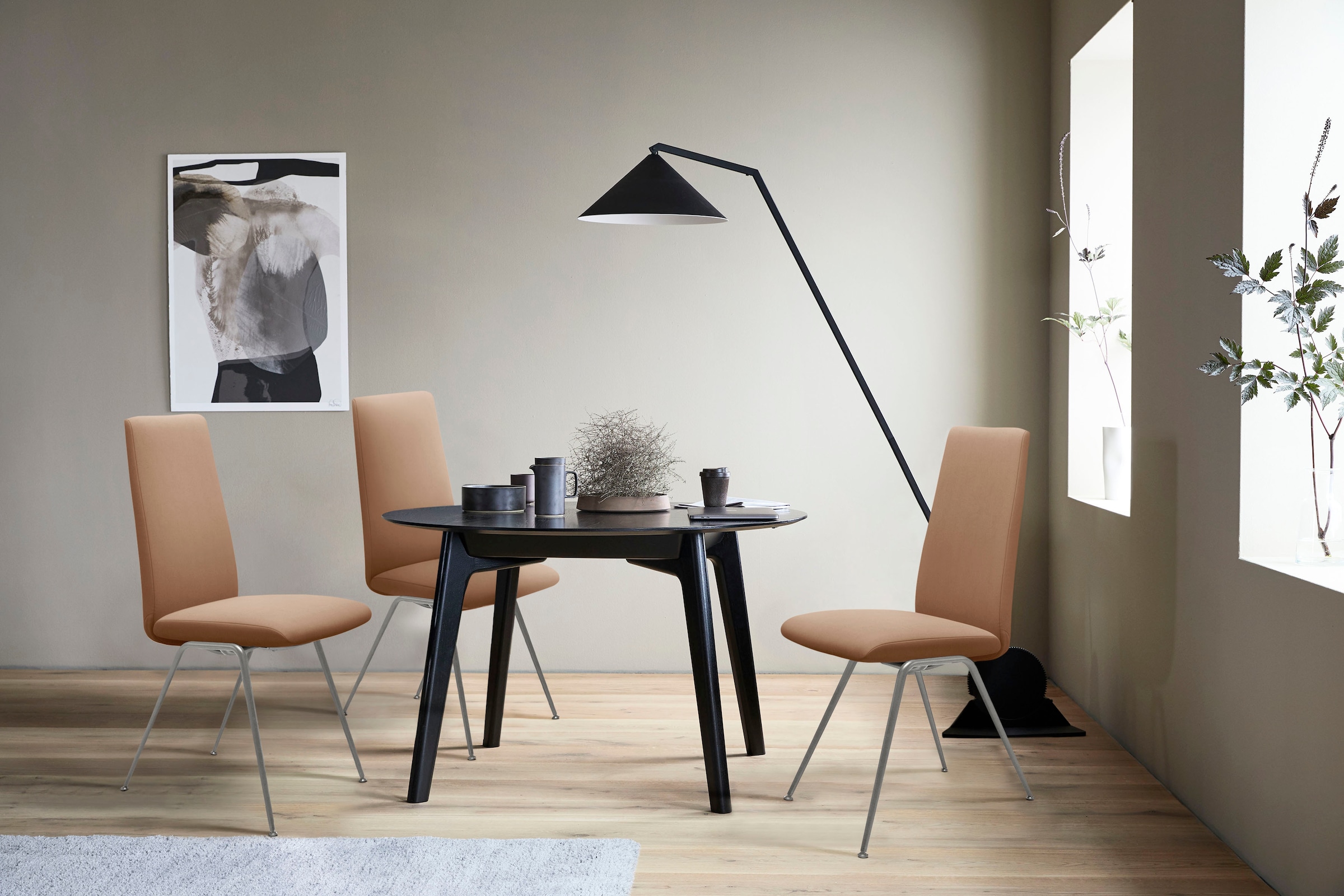 Stressless Polsterstuhl "Laurel" () High Back, Größe M, mit Beinen aus Stahl in Chrom glänzend