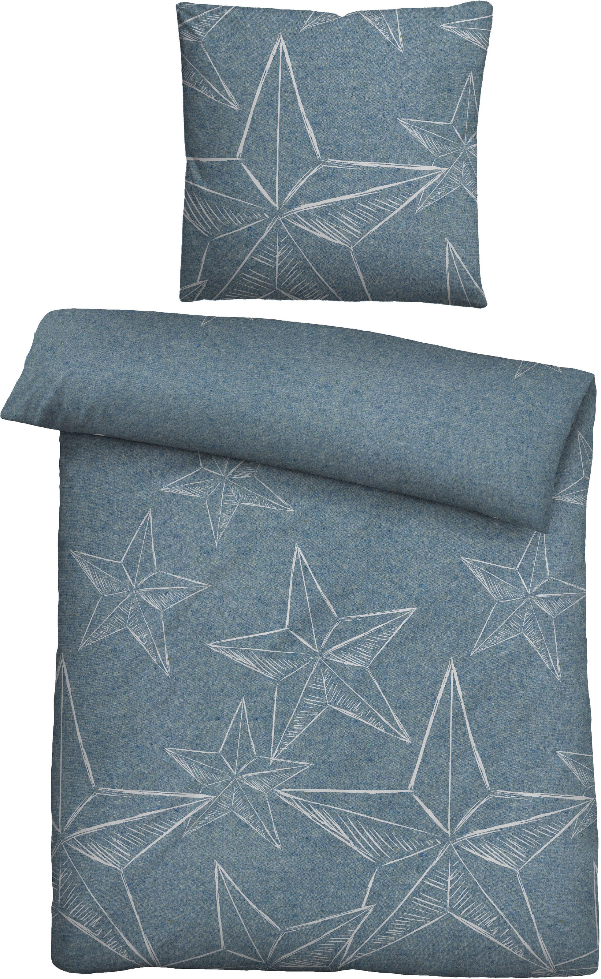 Biberna Bettwäsche »Alexander in Gr. 135x200 oder 155x220 cm«, Flanell kuschelig warm im Winter, Bettwäsche mit Sternen, Weihnachten
