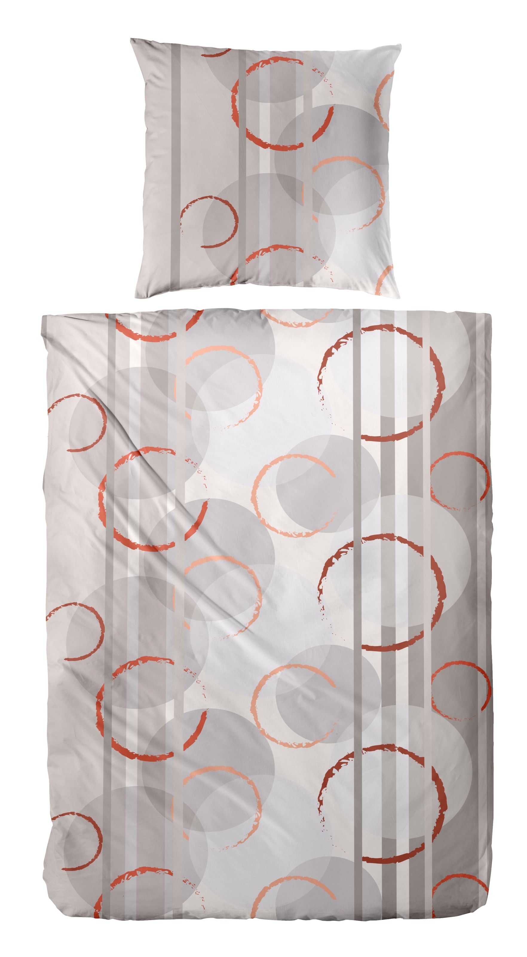 Primera Bettwäsche "Biber-Bettwäsche Circular" 2 Stk. mit abstrakten Kreise günstig online kaufen