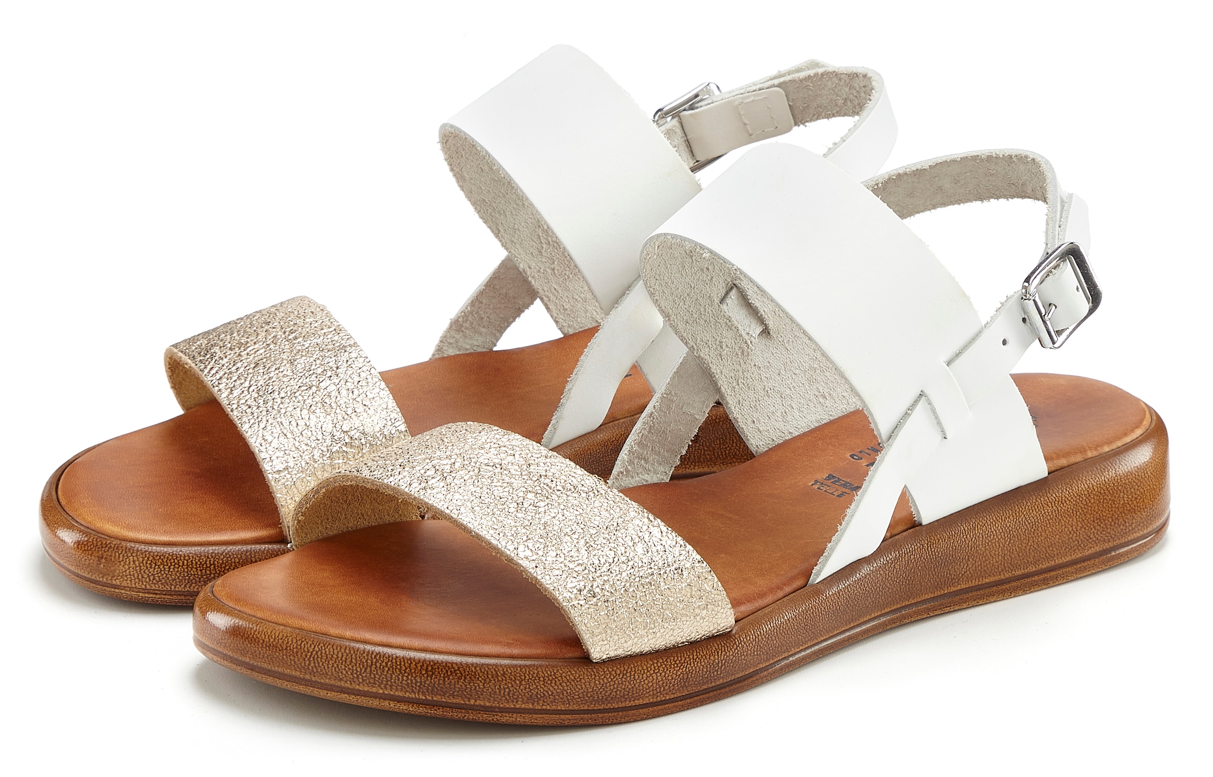 LASCANA Sandale "Sommerschuh, Riemchensandale, offener Schuh", aus Leder günstig online kaufen