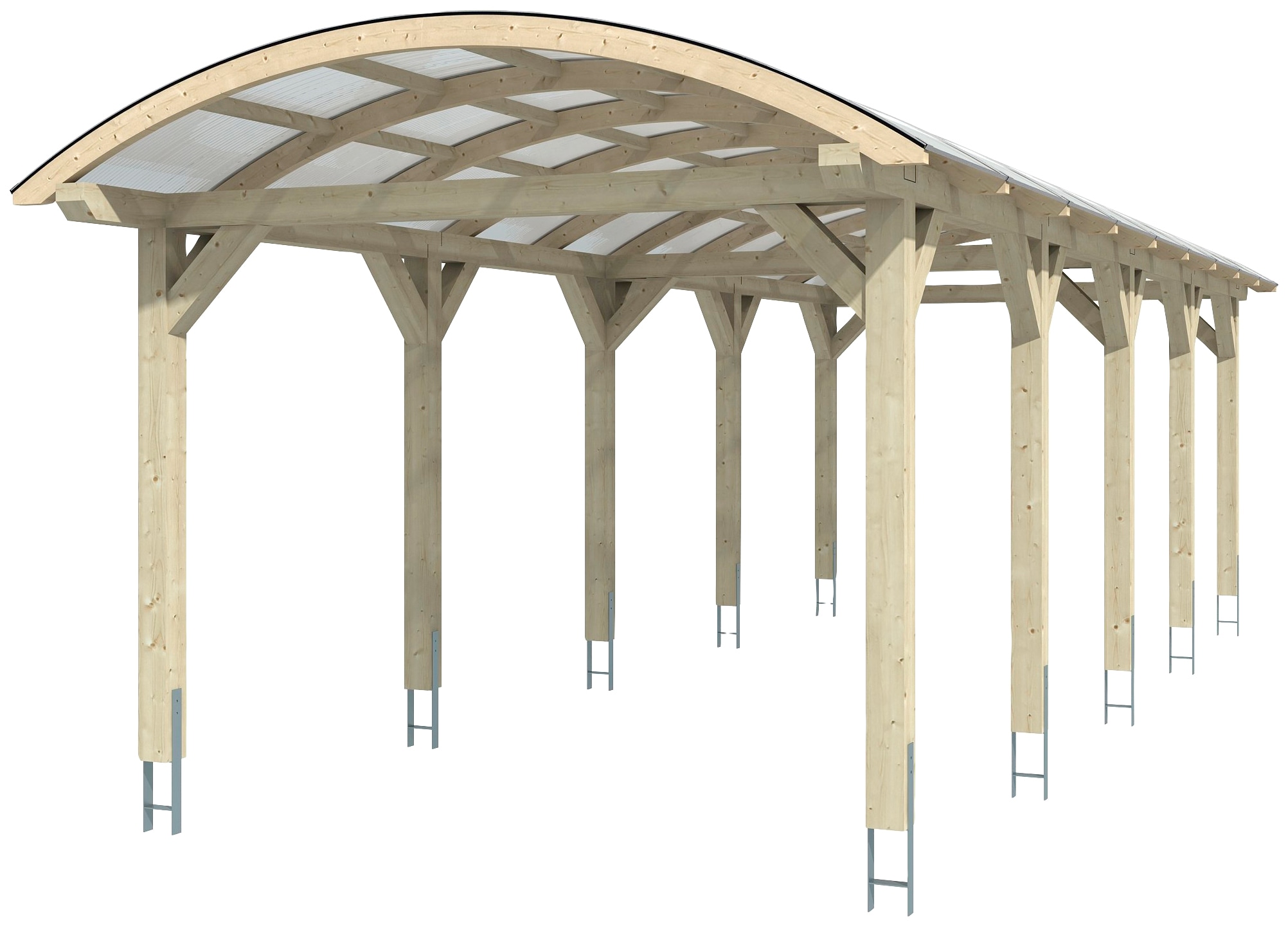 Skanholz Einzelcarport »Franken«, Leimholz-Nordisches Fichtenholz, 300 cm, dunkelgrau