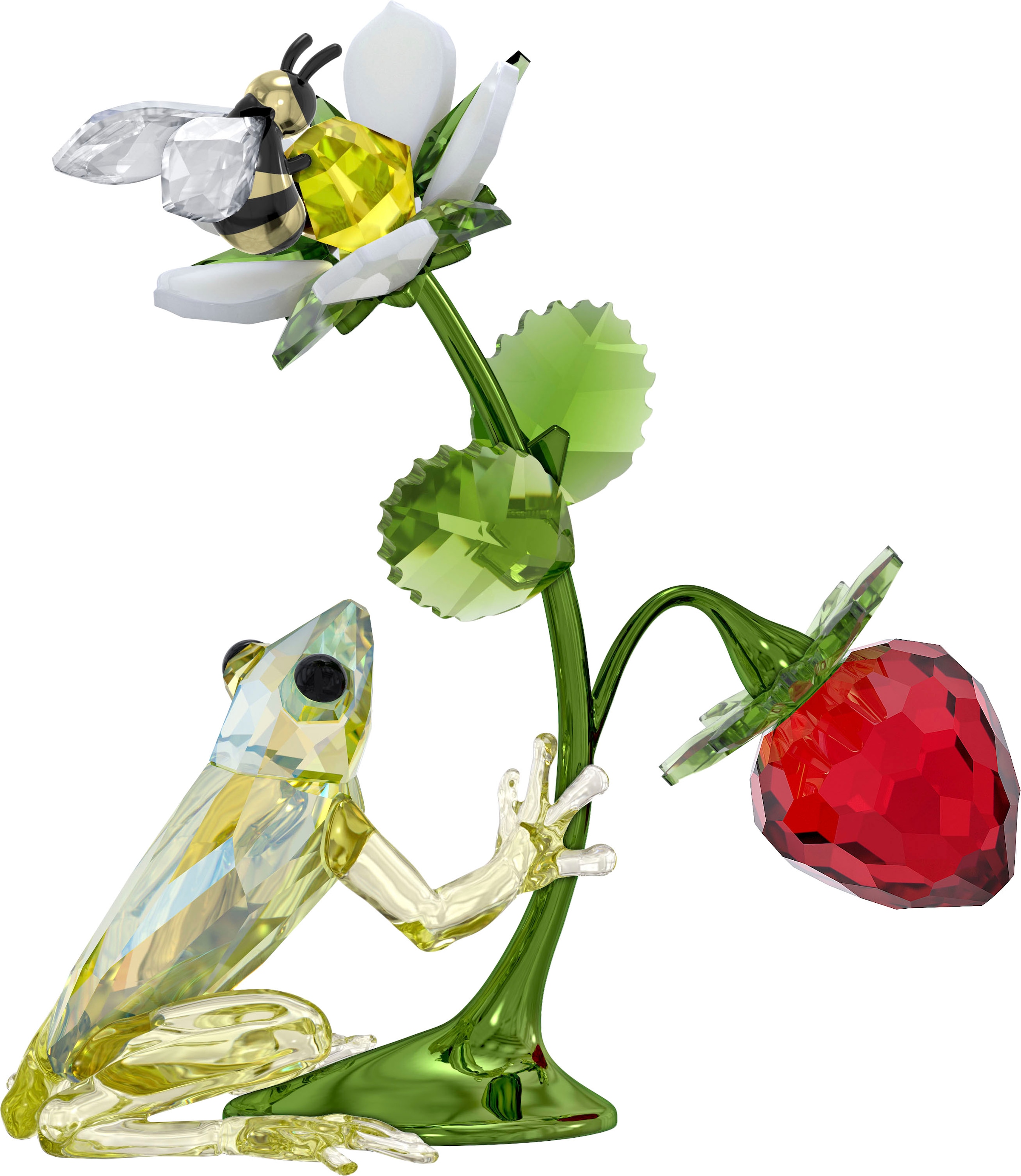 Swarovski Dekofigur »Kristallfigur Sammelfigur Idyllia Frosch, Biene und Erdbeere, 5667599«, Swarovski® Kristall