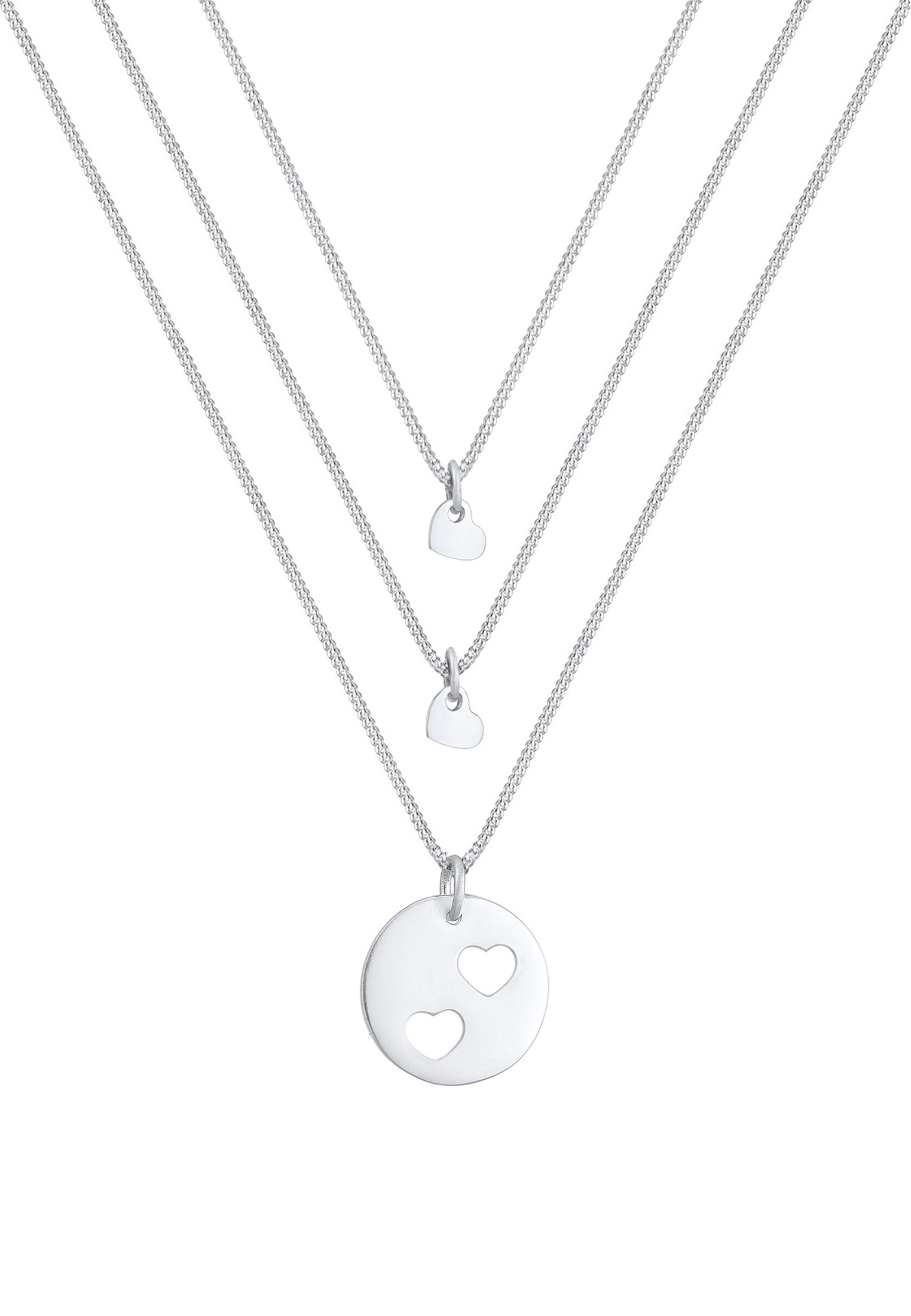 Elli Ketten-Set »Schmuckset Trio Herz Mutter Kind Cut Out Herz Set 925 Sterling Silver«