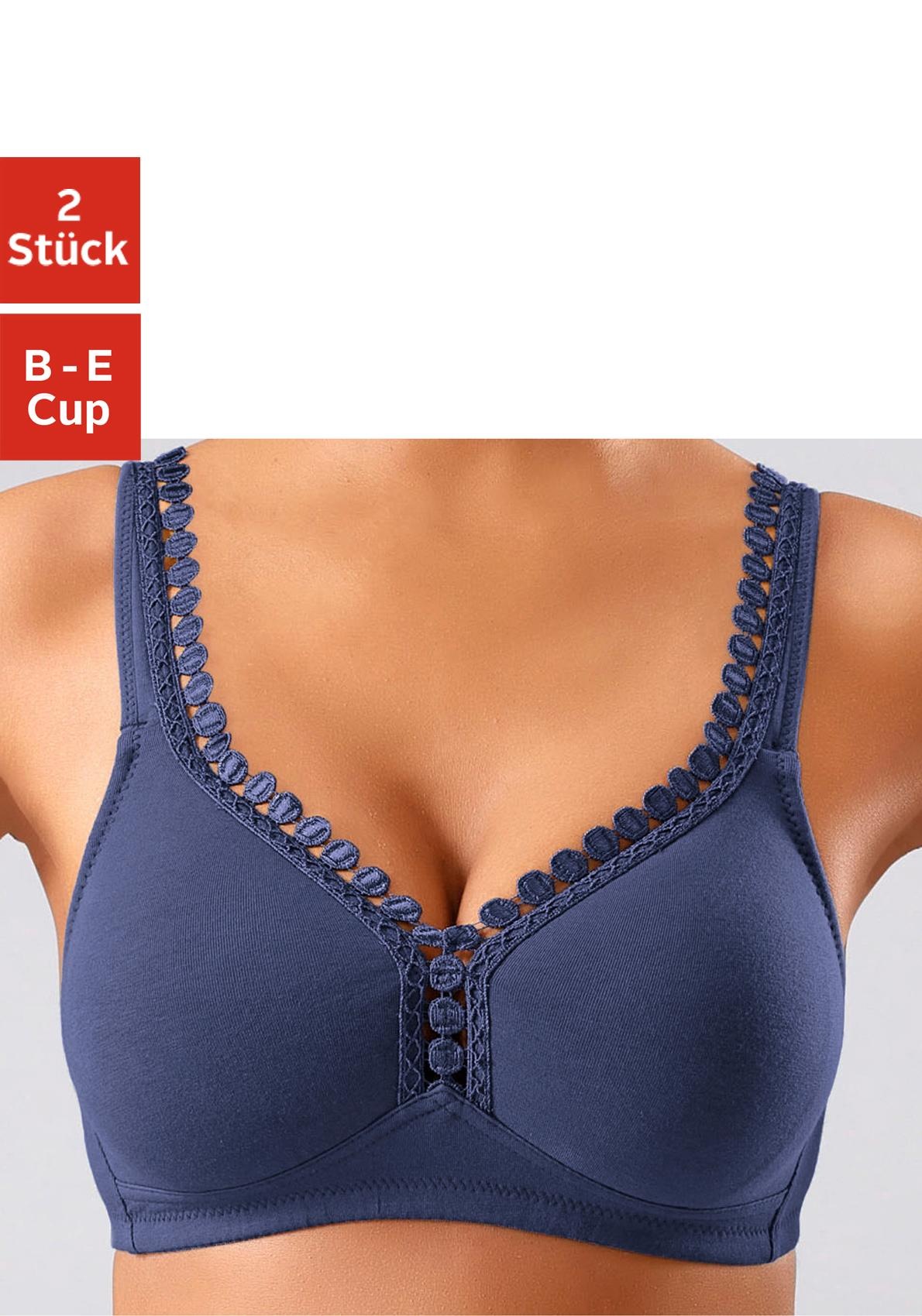 petite fleur by Lascana Soft-BH ", BH ohne Bügel, Baumwoll-BH" Packung, große Größen, bequemer BH