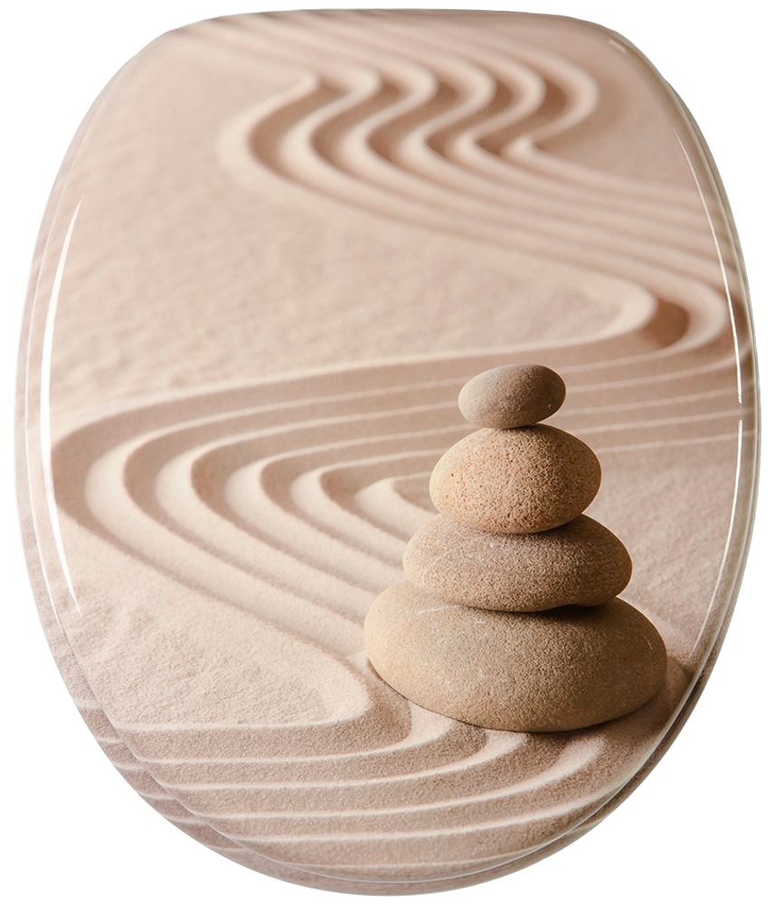 Sanilo Badaccessoire-Set »Zen«, (Komplett-Set, 6 tlg.), bestehend aus WC-Sitz, Badteppich, Stöpsel, Seifenspender, WC-Bürste