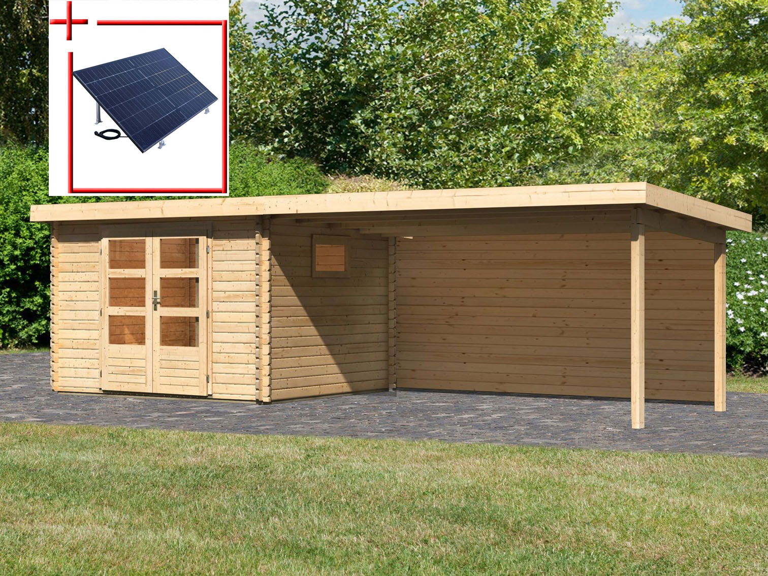 WOODFeeling Gartenhaus "Trittau 3", mit Anbaudach günstig online kaufen