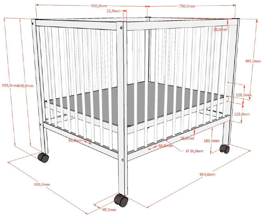 Vipack Laufgitter »Dino auf Rollen mit 2 Bremsen, universell einsetzbar, Made in Europe« bis 15 kg hochwertig verarbeitet, Buche massiv, verschiedene Farben erhältlich