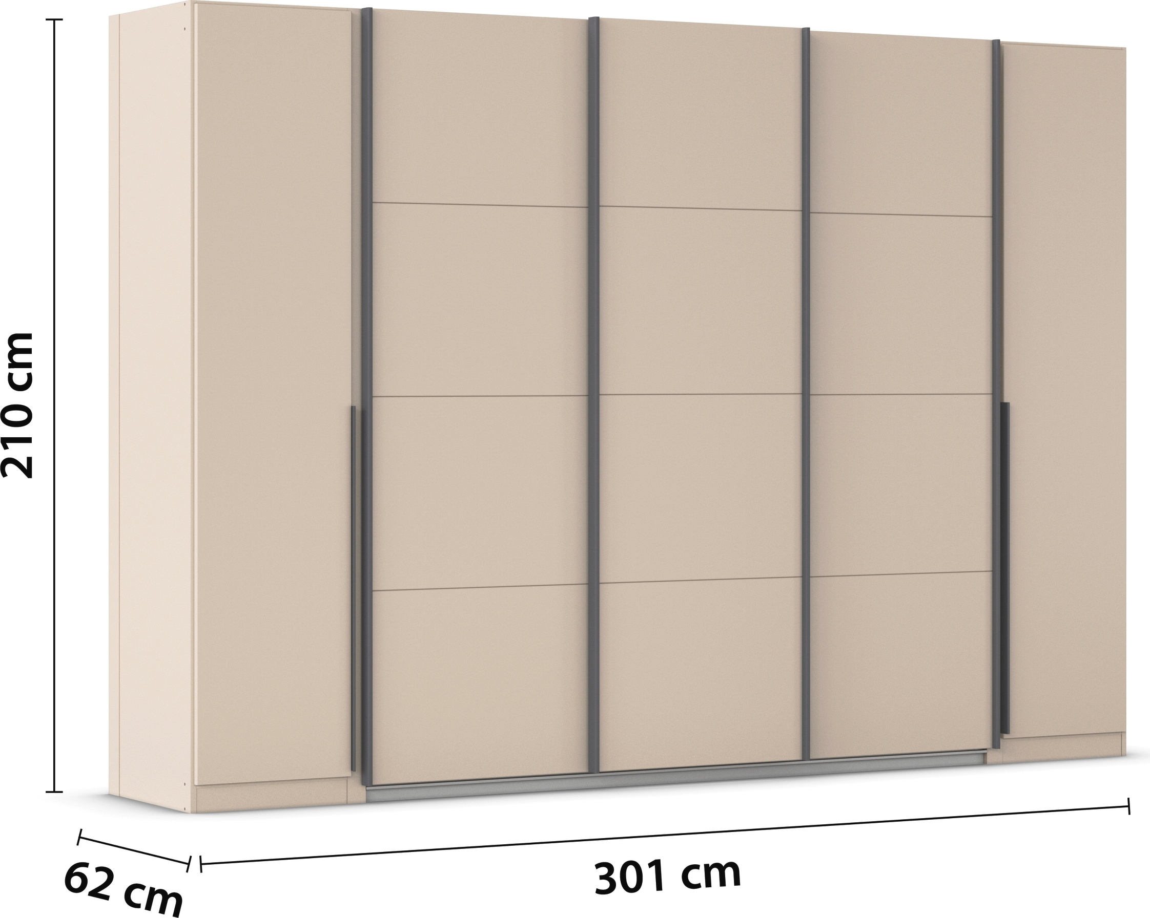 rauch Schwebetürenschrank »Agordo«, (im angesagten Mix aus Dreh- und Schwebetüren), optional mit Spiegel und zwei Griff-Farben MADE IN GERMANY