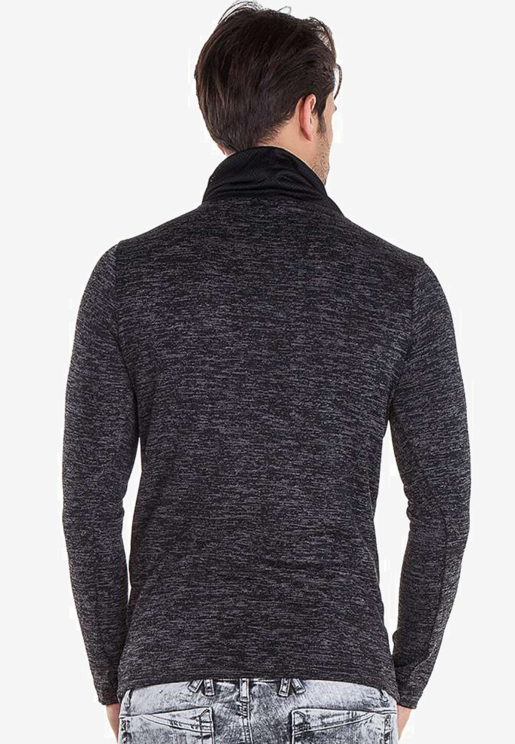 Cipo & Baxx Strickpullover, mit auffälligem Schalkragen