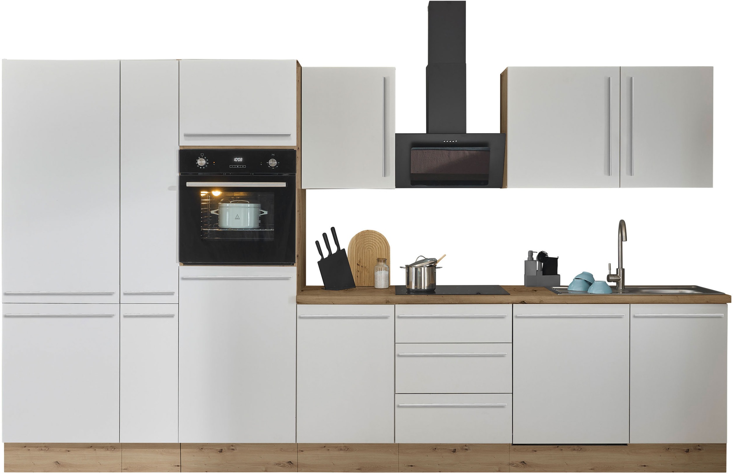 KOCHSTATION Küchenzeile "Florida" Breite 370 cm, wahlweise mit E-Geräten,So günstig online kaufen