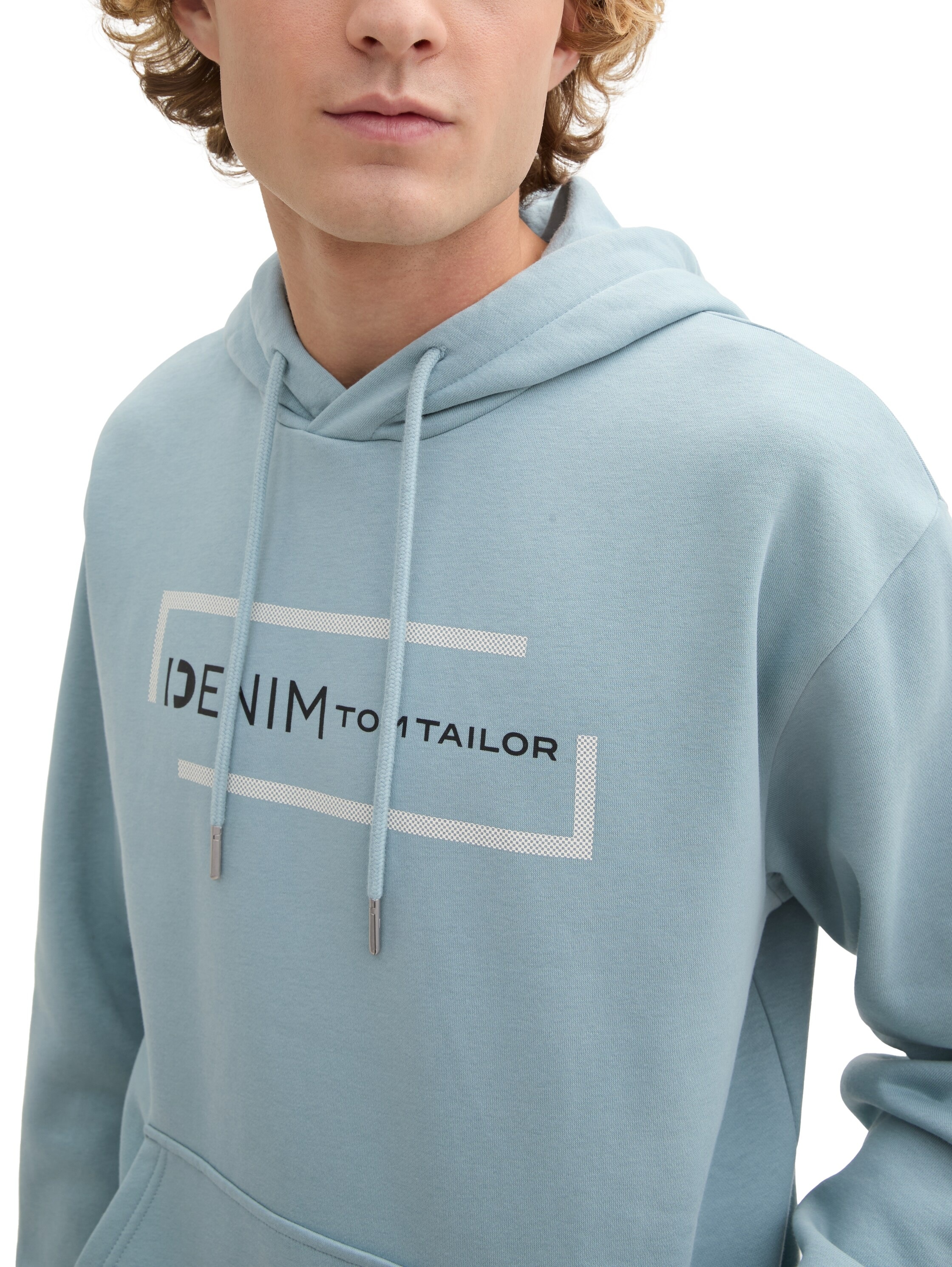 TOM TAILOR Denim Hoodie, mit großem Logoprint
