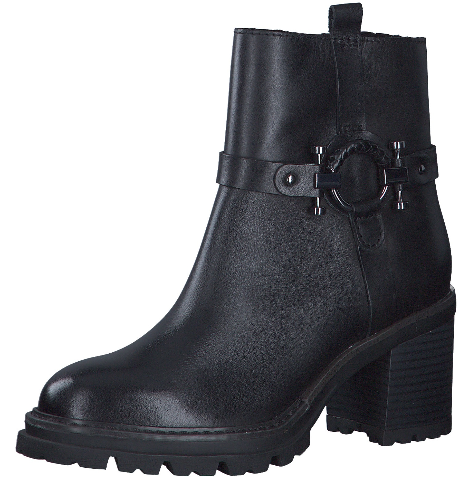 MARCO TOZZI Stiefelette, Blockabsatz, Westernstiefelette, Chunky Boots mit Zierriegel