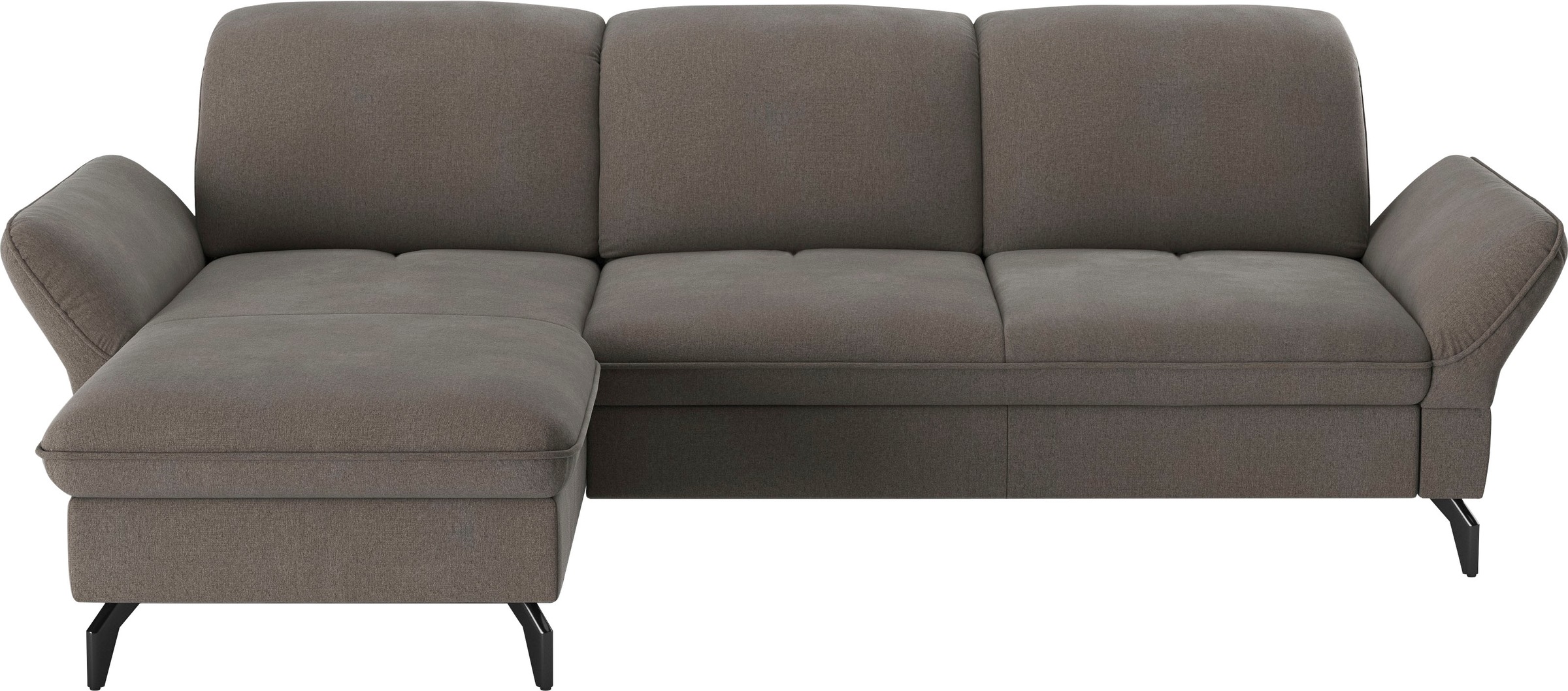Ecksofa SIT & MORE "Leandro L-Form", braun (schlamm), B:267cm H:88cm T:200cm, 100% Polyester, Sofas, Ecksofa, Wahlweise mit Bett-, Kopfteil - und Armlehnfunktion, sowie Bettkasten 7