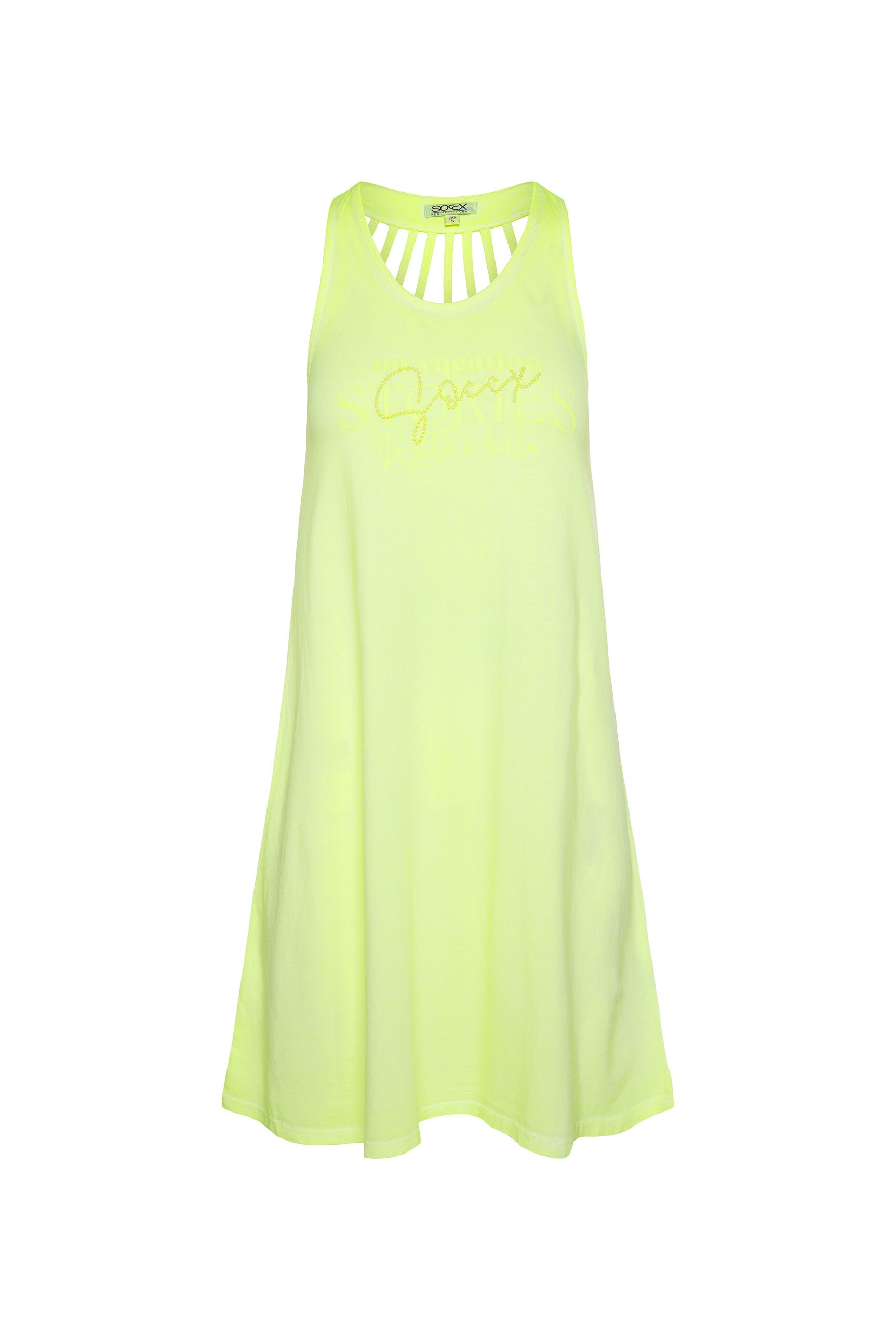 SOCCX Trägerkleid, mit Glitzerstein-Wording