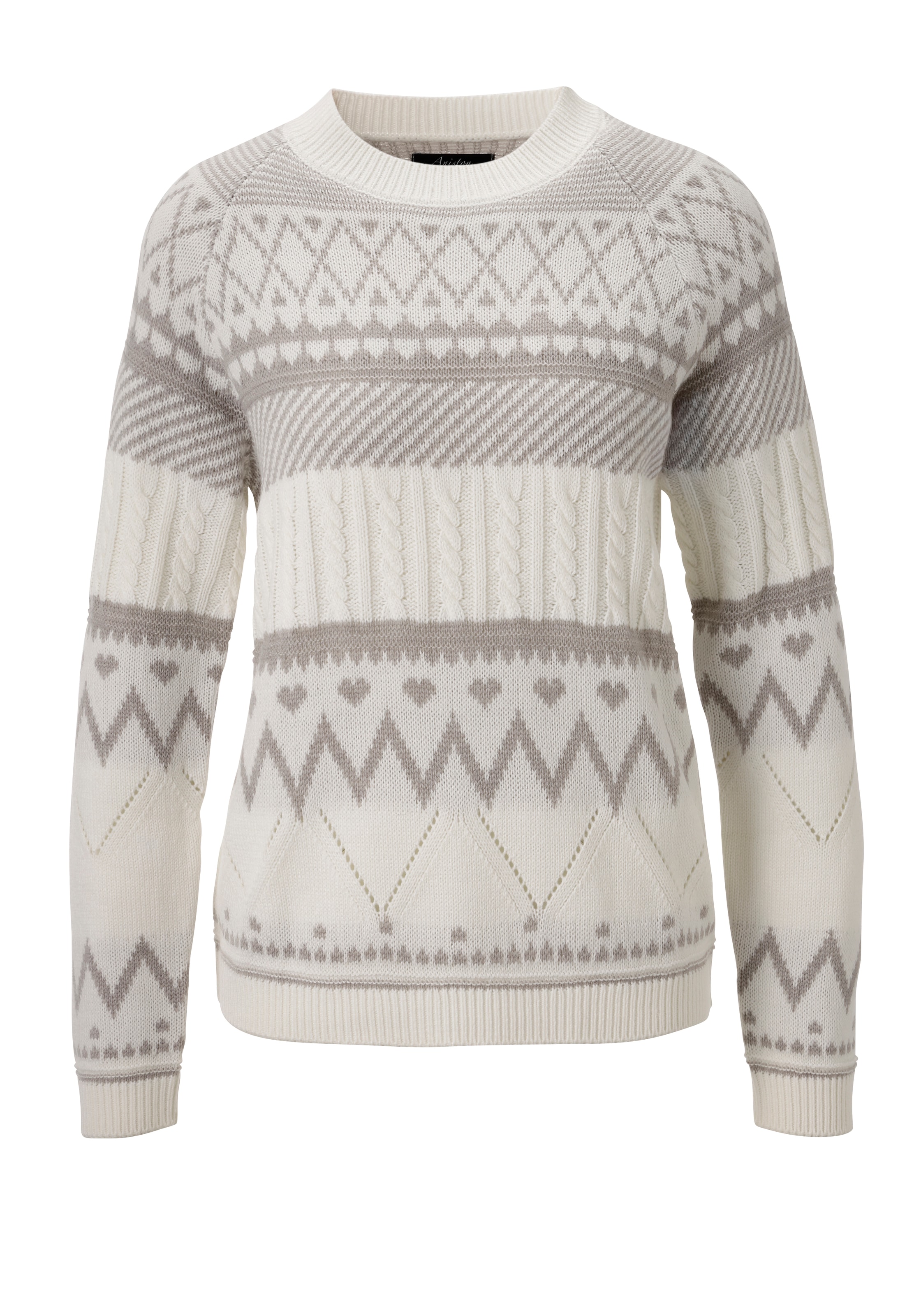 Aniston CASUAL Strickpullover, im trendigen Muster-Mix - NEUE KOLLEKTION