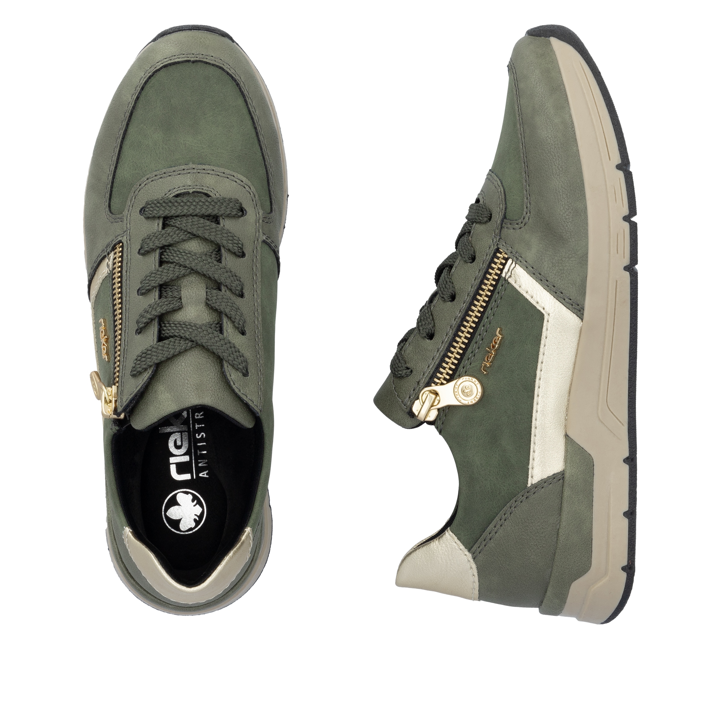 Rieker Sneaker, Freizeitschuh, Schnürschuh, Halbschuh mit modischen Akzenten