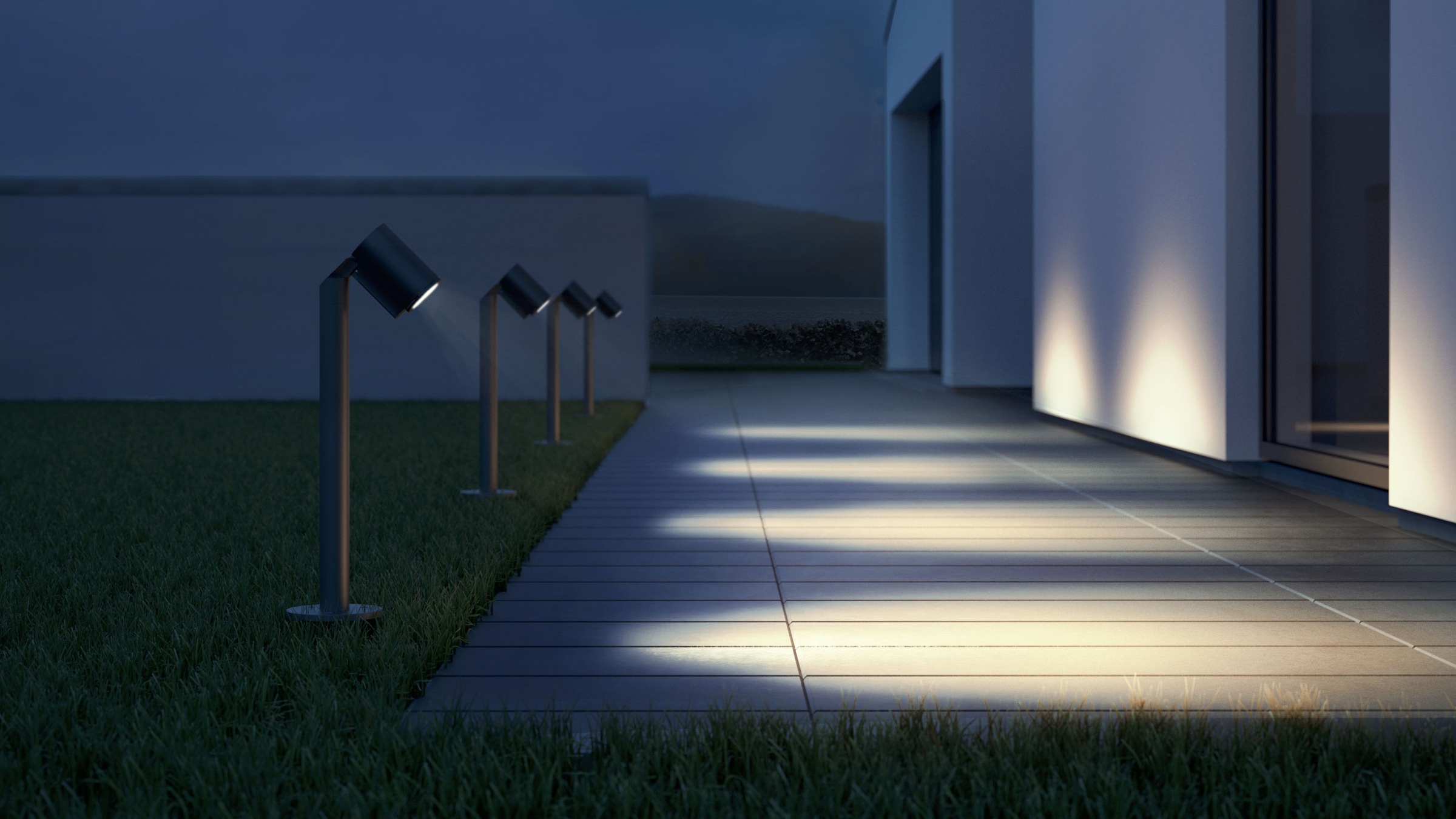 steinel LED Gartenstrahler »Way«, Leuchtmittel LED-Board | LED wechselbar, Helligkeitssensor+GU10-Leuchtmittel, Warmweiß, Boden-Wegeleuchte
