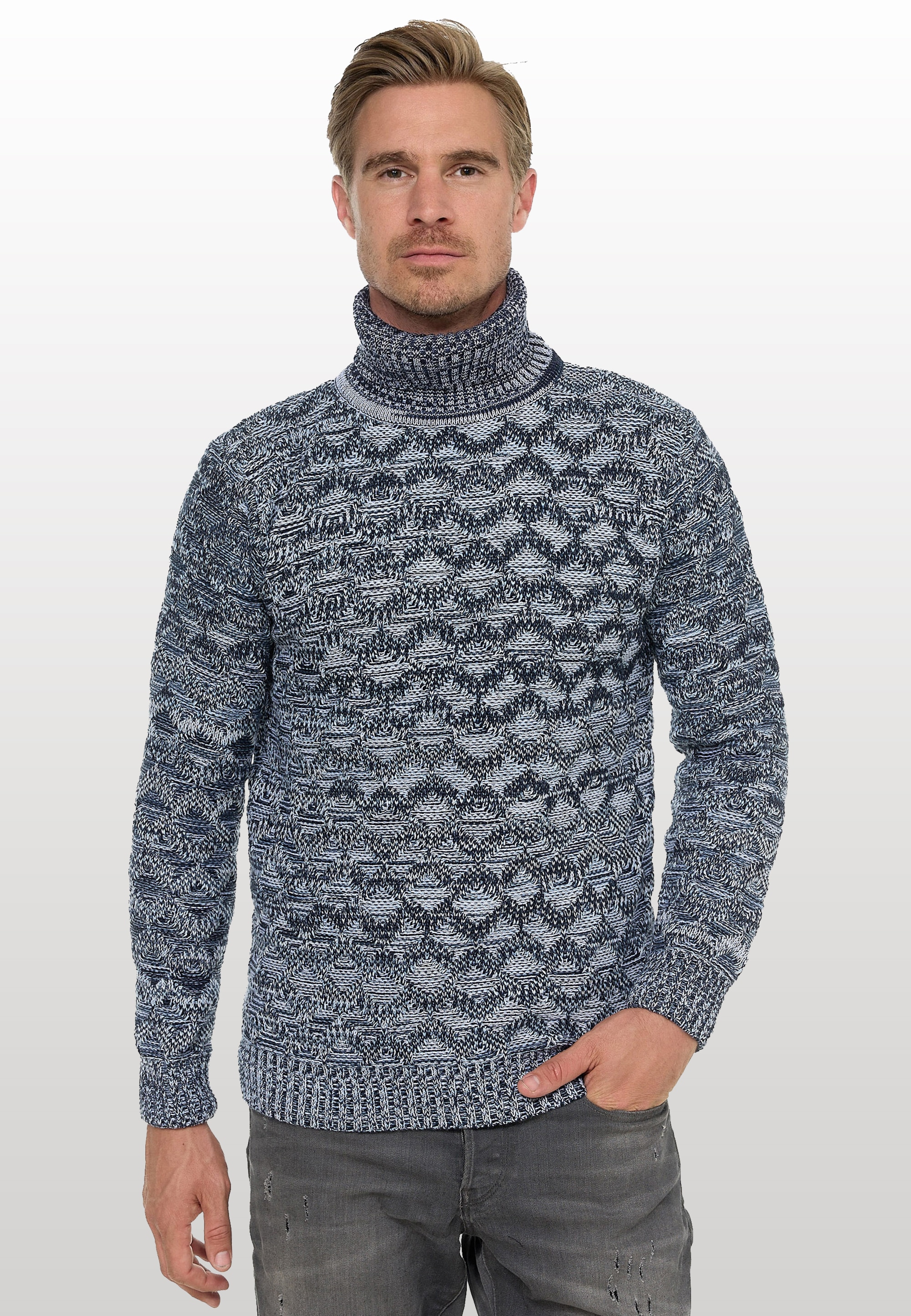 Rusty Neal Strickpullover, mit angesagtem Karo-Design