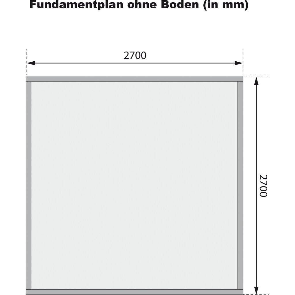 Karibu Gartenhaus »"Plutino A" SET, Anbaudach 3m breit«, naturbelassen-weiß, -staubgrau oder -anthrazit