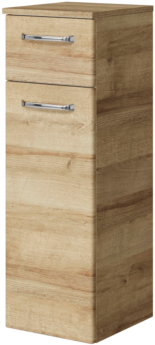 Saphir Badmöbel-Set »Badmöbel-Set Trentino 4-teilig Glas-Waschtisch mit LED-Spiegelschrank«, (5 St.), Badezimmer-Set mit Midischrank und Unterschrank inkl. Türdämpfer