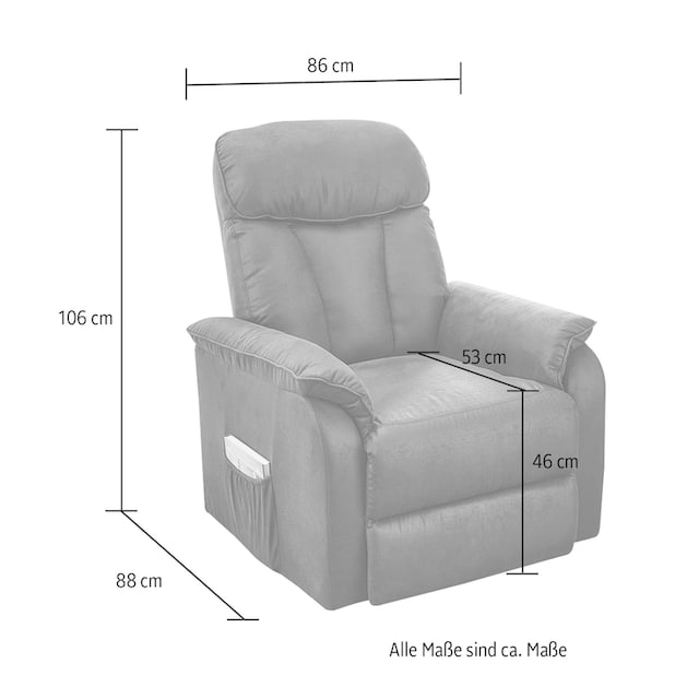 Nosagfederung TV-Sessel Gruppe mit Liegefunktion und TFK BAUR Jockenhöfer Körperdruckverstellung, | »Dorsten«, durch