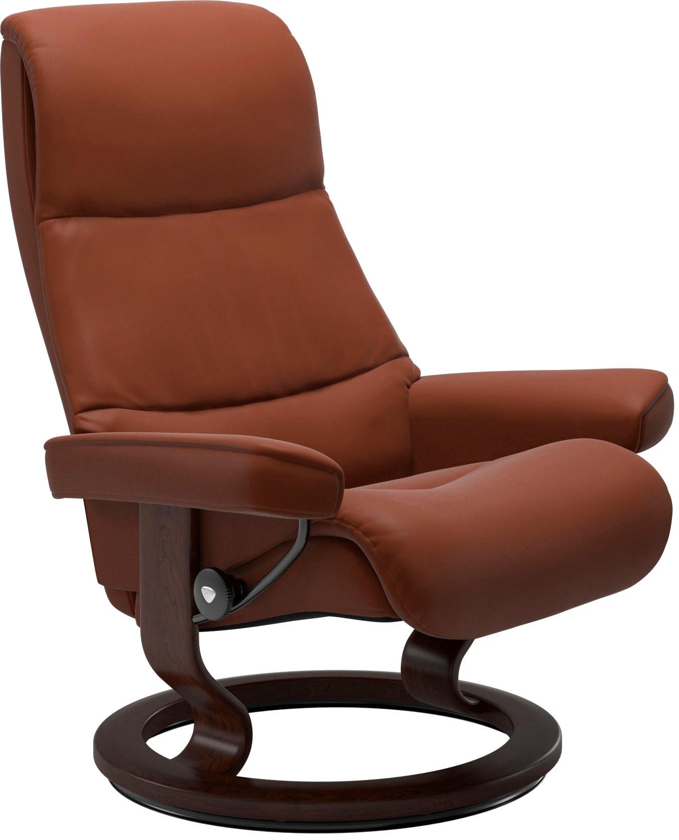 Stressless® Relaxsessel »View«, (Set, Relaxsessel mit Hocker), mit Classic Base, Größe S,Gestell Braun