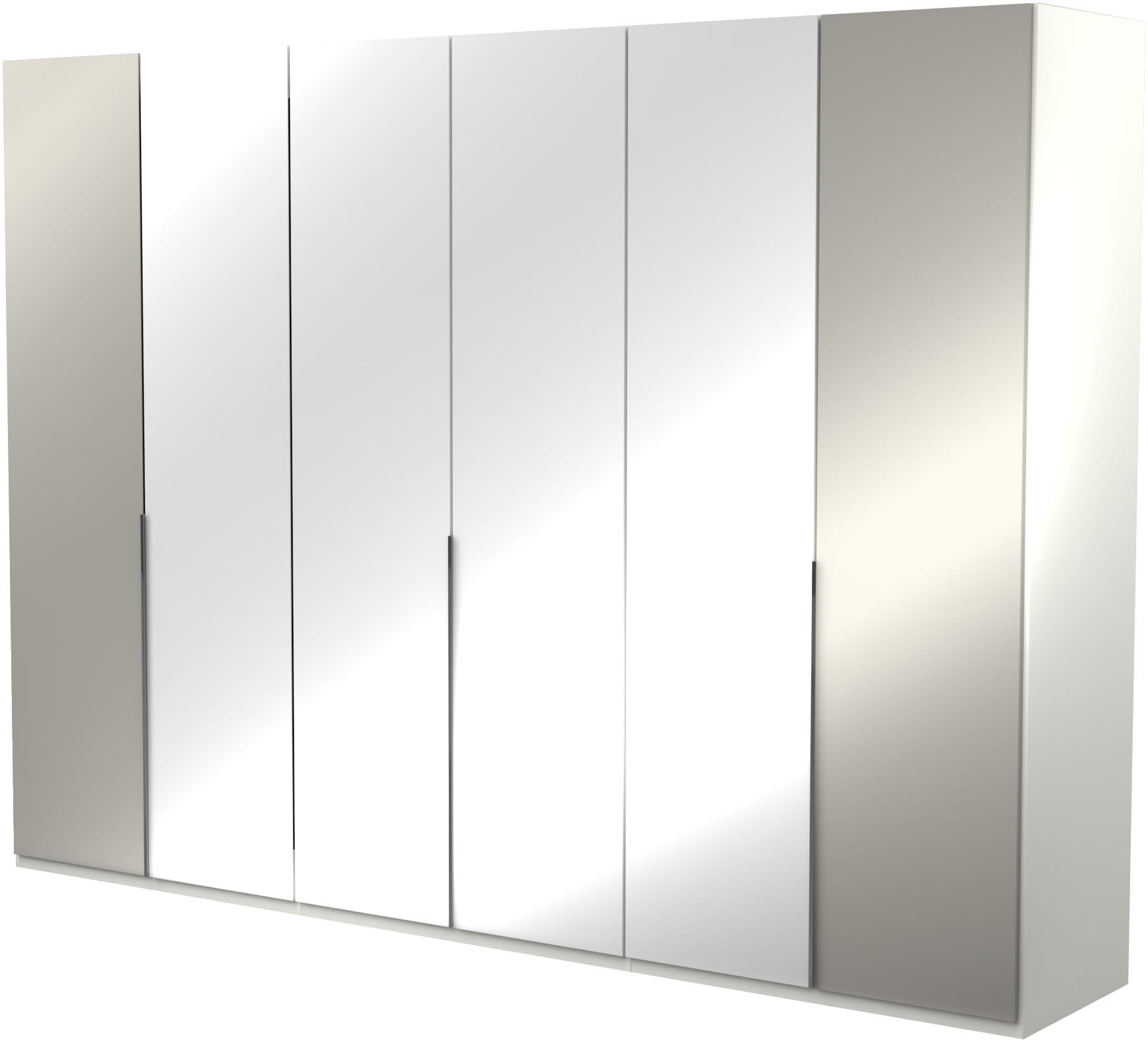 Musterring Kleiderschrank "San Diego, Kleiderschrank, Schrank, Garderobe, mit Glastüren" 1 Stk. tlg. 6-türig (gedämpft), 6 Böden, 3 Kleiderstangen, Chromgriffe