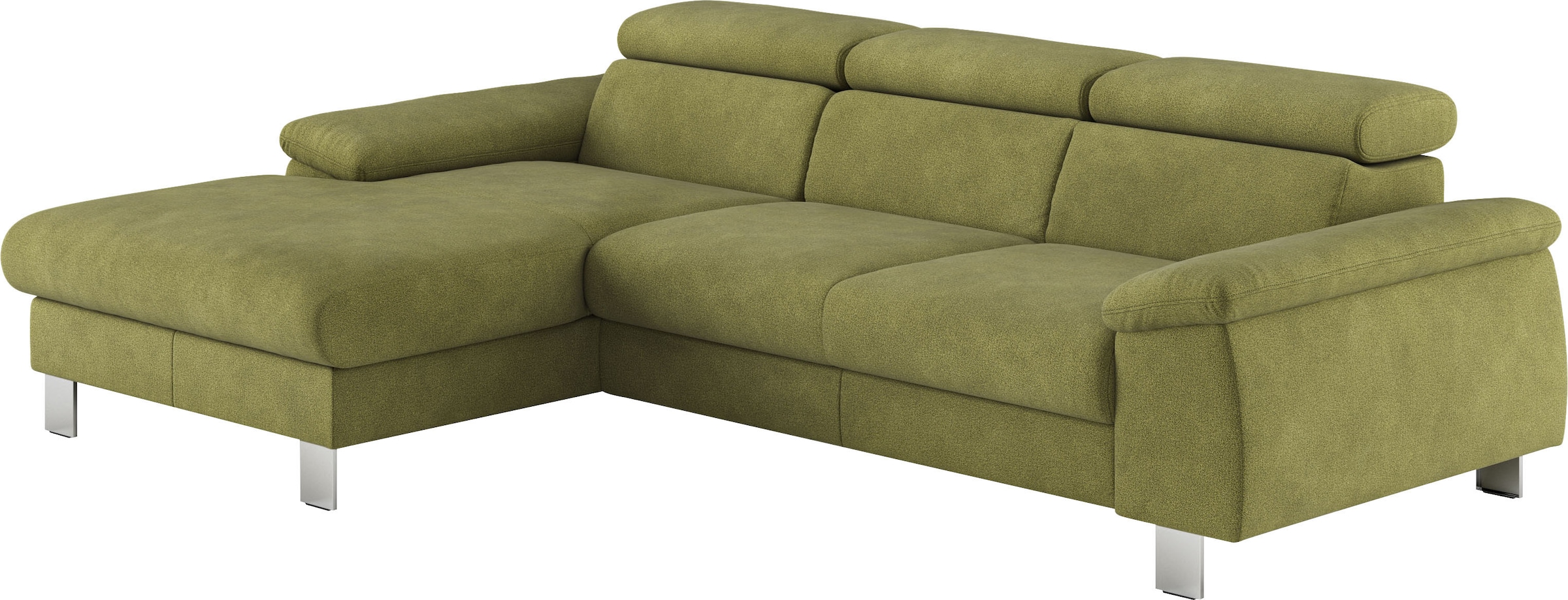COTTA Ecksofa Komaris, Ecksofa, wahlweise mit RGB-LED-Beleuchtung und Bettfunktion/Bettkasten