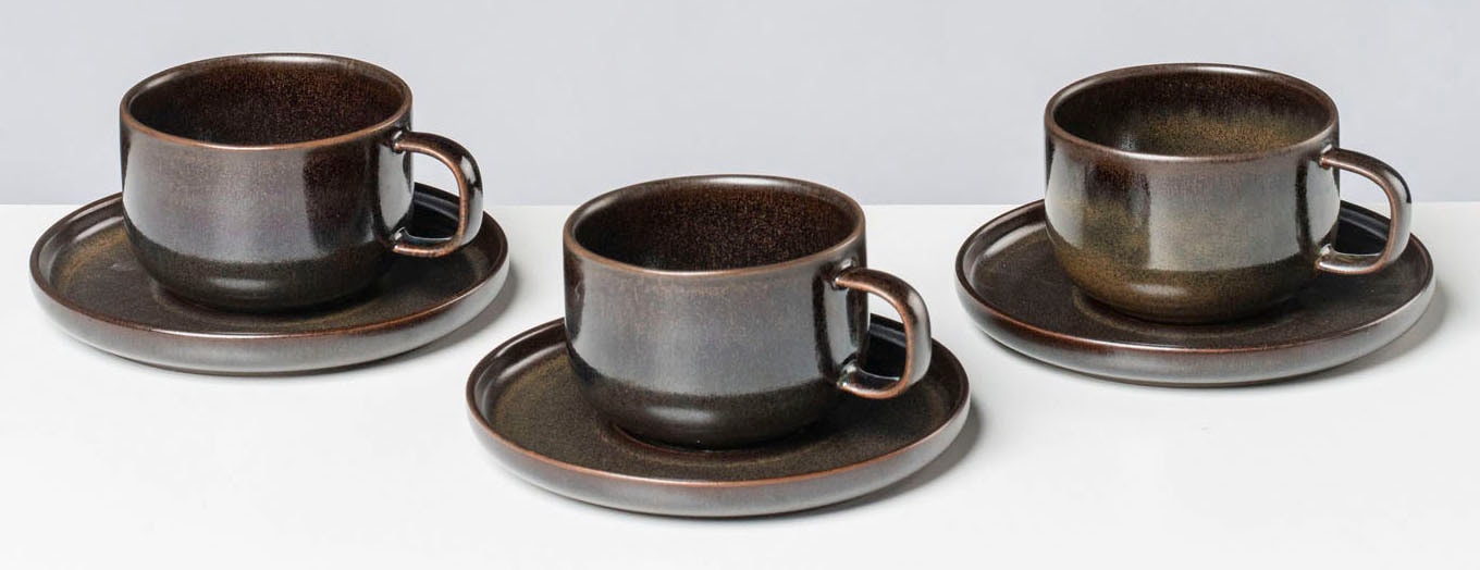 gipfelstück Tasse »Glockenklang«, (Set, 4 tlg.), Scandi-Style, Reaktivglasur, jedes Stück ein Unikat, 4-teilig