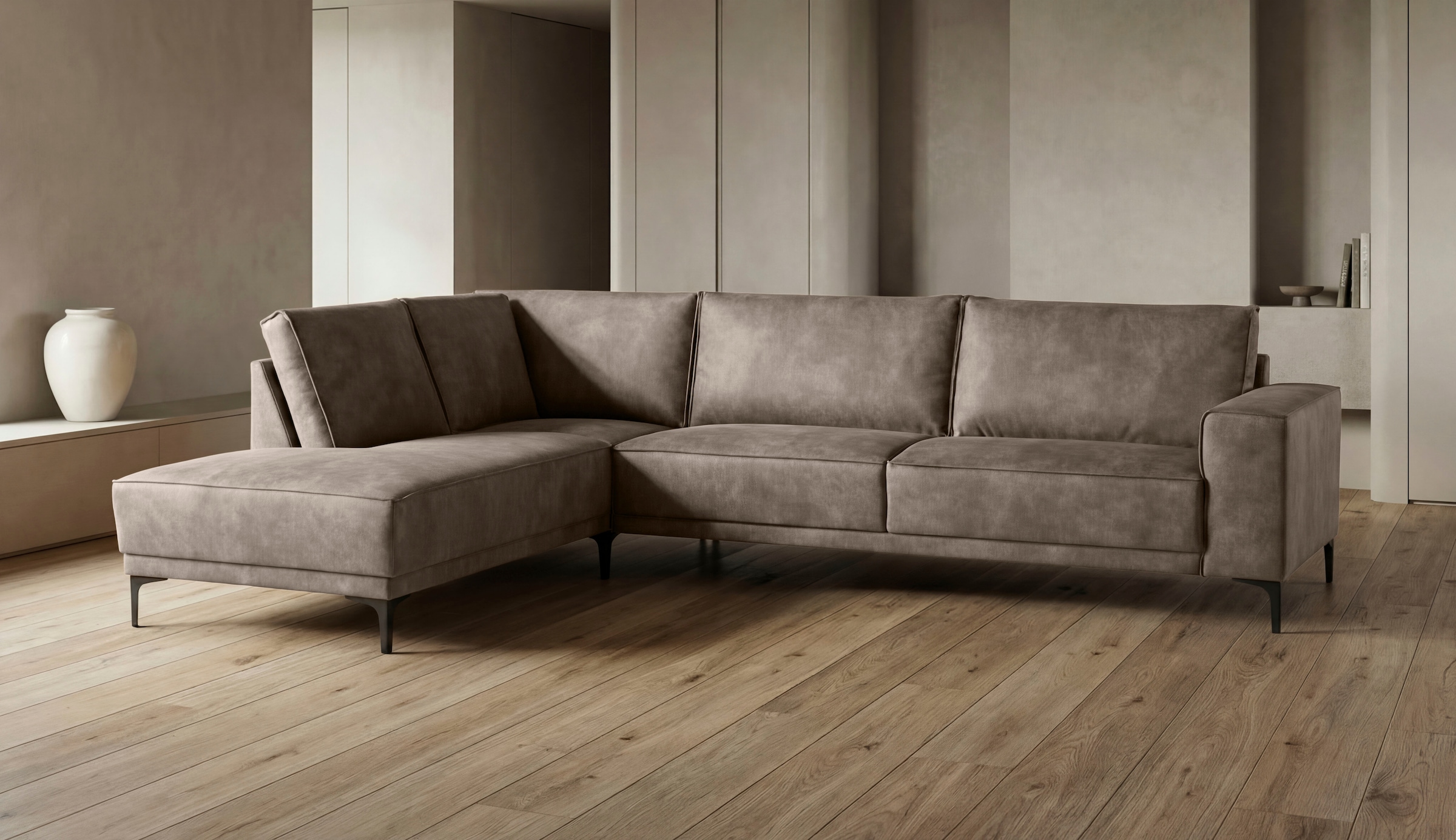OTTO home Ecksofa "OLAND L-Form, B: 289 cm, Skandi-Design" Struktur, Flachg günstig online kaufen