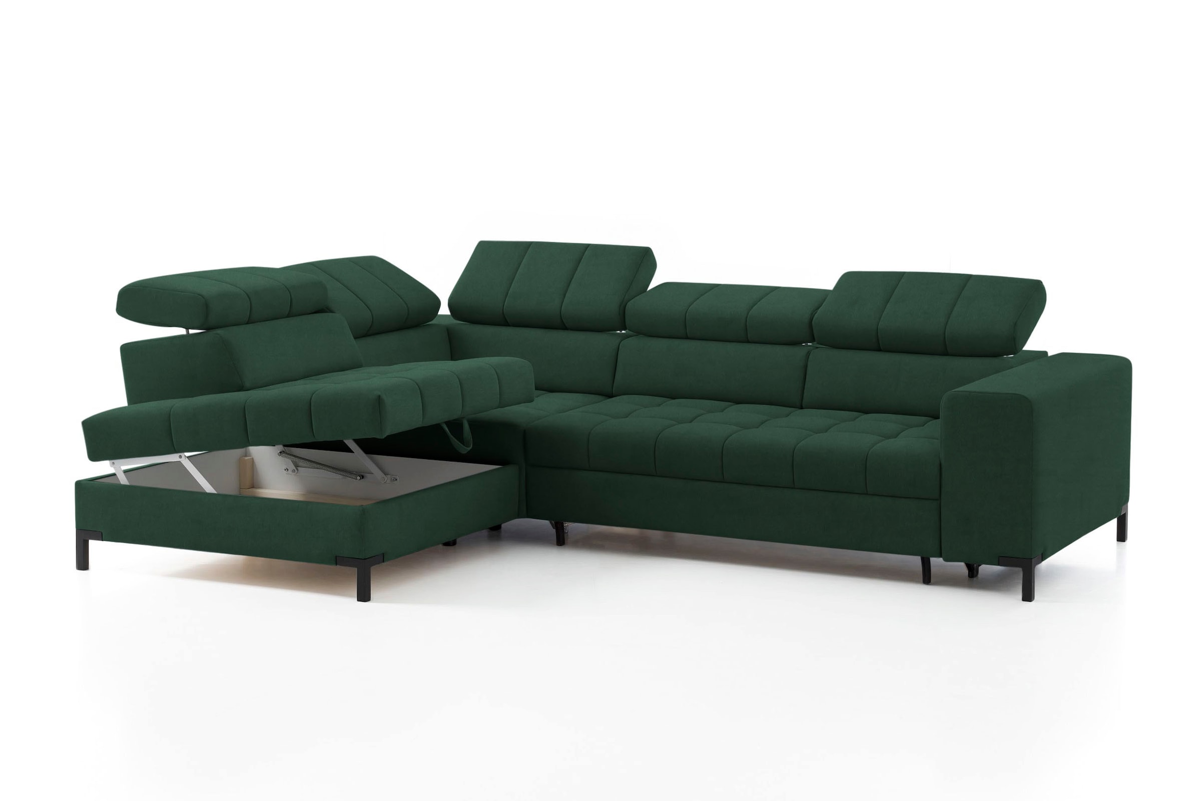 exxpo - sofa fashion Ecksofa »Bocco, hochwertige Verarbeitung, toller Sitzkomfort, bequem, L-Form«, wahlweise mit Bettfunktion u. Bettkasten, inkl. Kopfteilverstellung