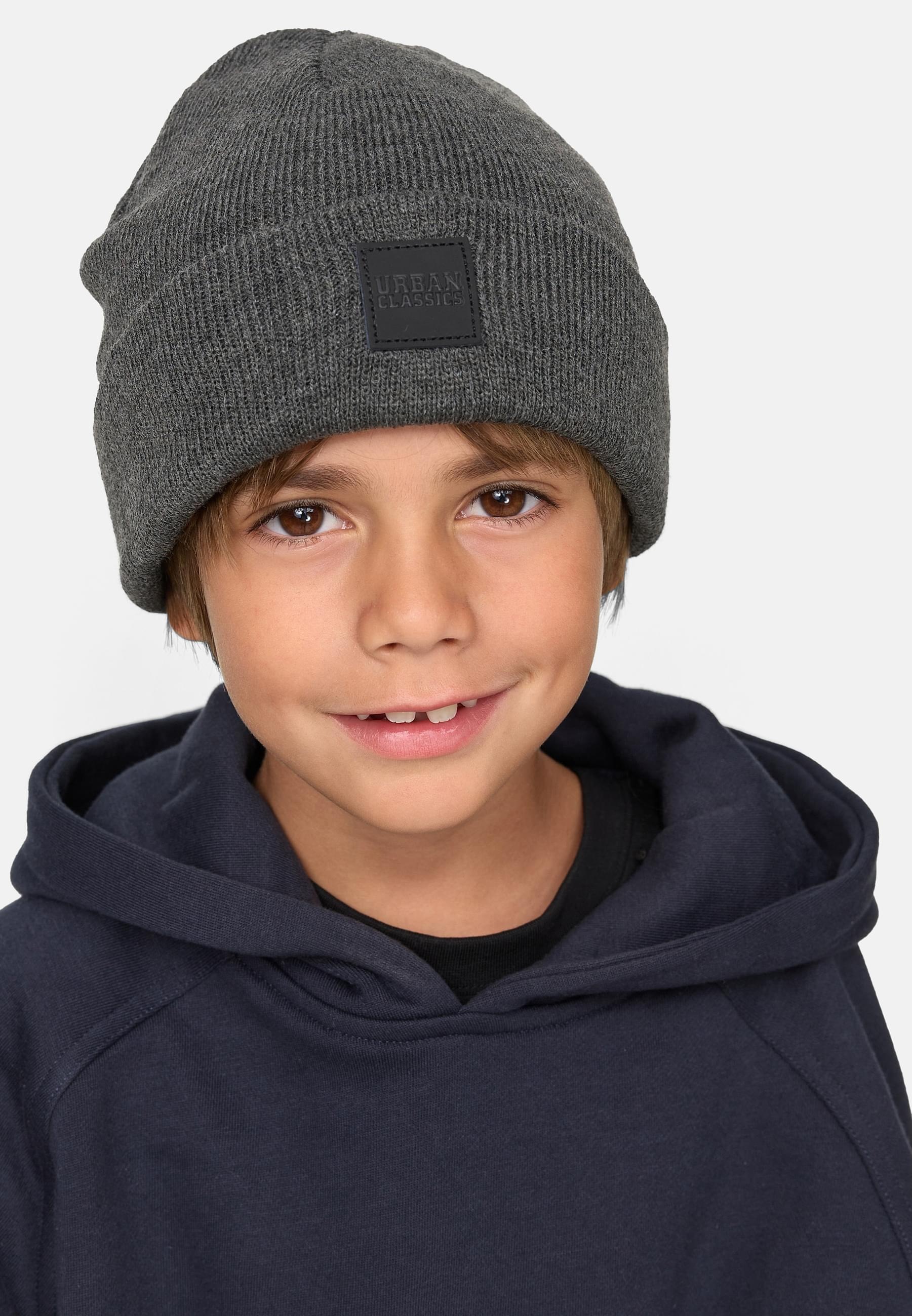 URBAN CLASSICS Beanie »Urban Classics Damen Logopatch Beanie Kids 2-Pack«, (1 St.)