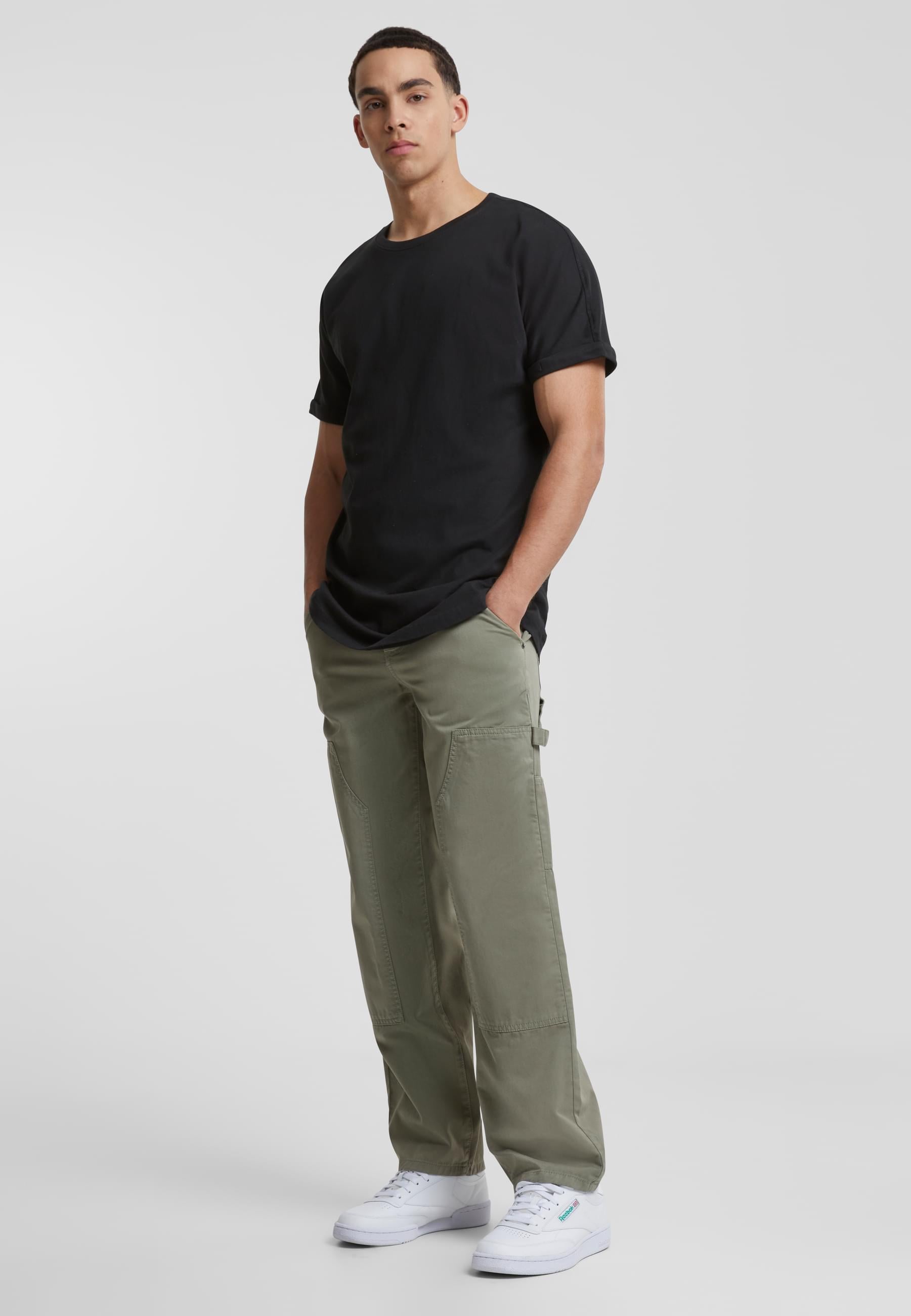 URBAN CLASSICS Stoffhose »Urban Classics Herren Twill Double Knee Pants«, (1 tlg.)