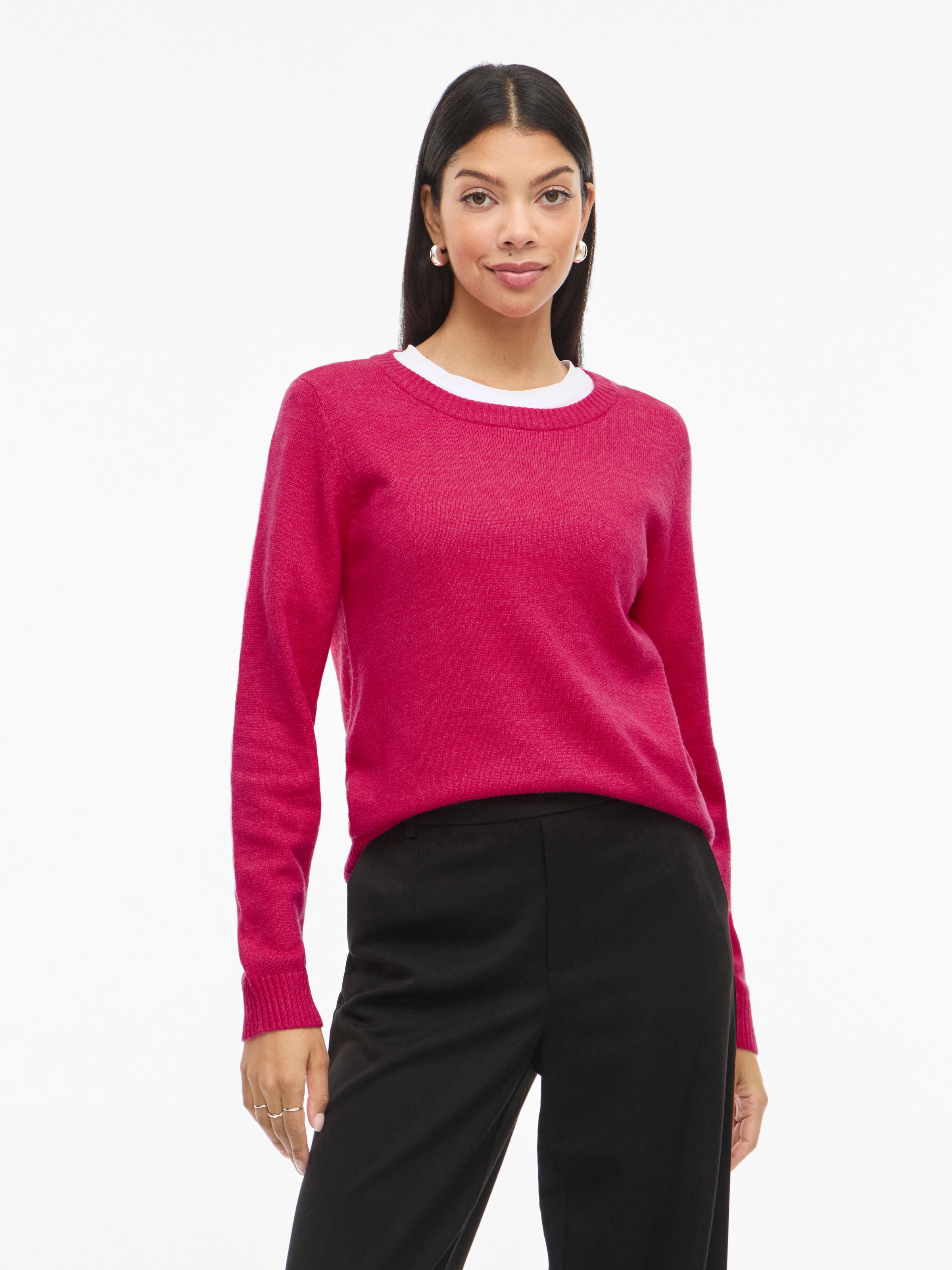 Vila Rundhalspullover "VIRIL O-NECK L/S KNIT TOP - NOOS" günstig online kaufen