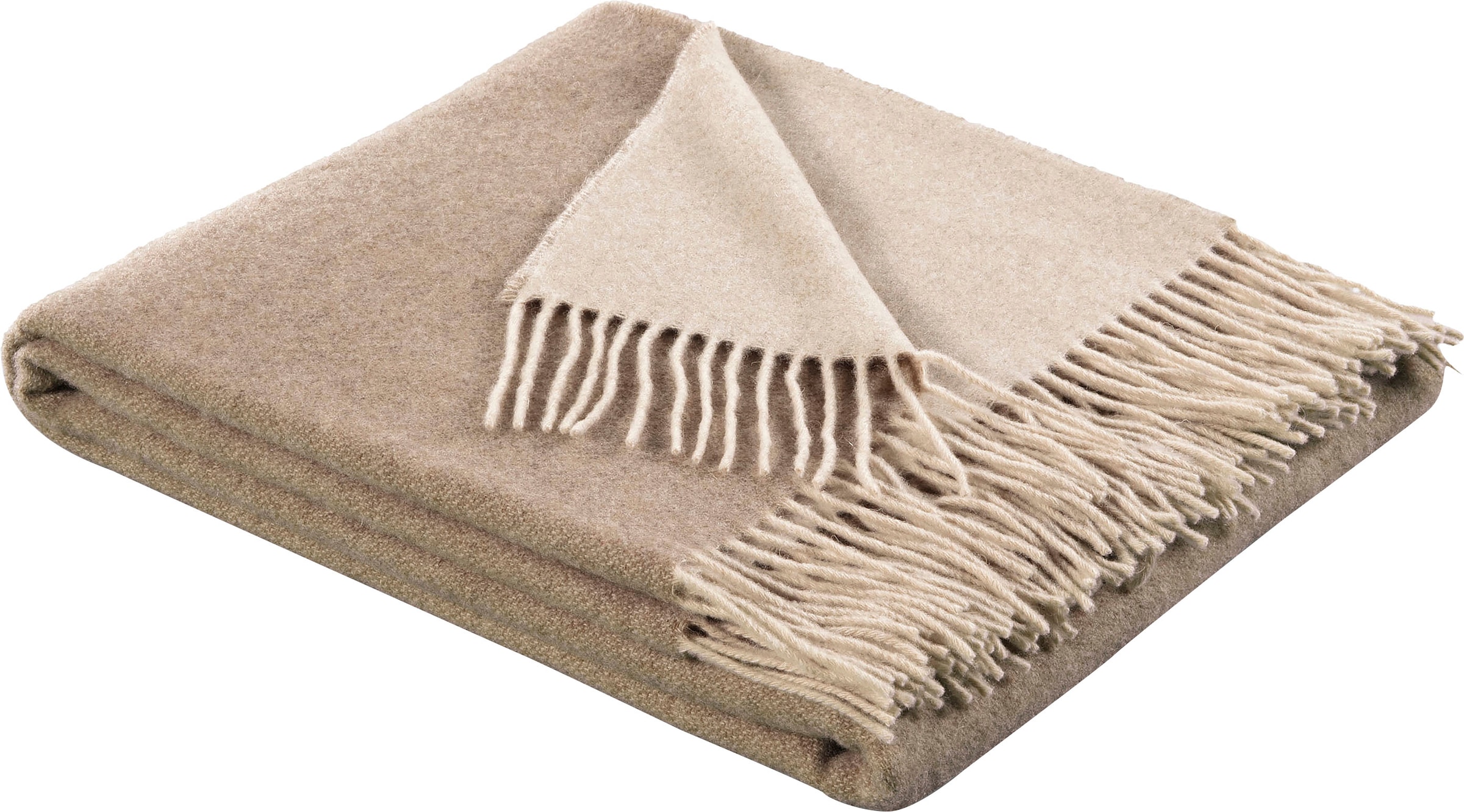 Biederlack Wohndecke "Soft Impression im Doubleface-Look" Wolle-Kaschmir-Mi günstig online kaufen