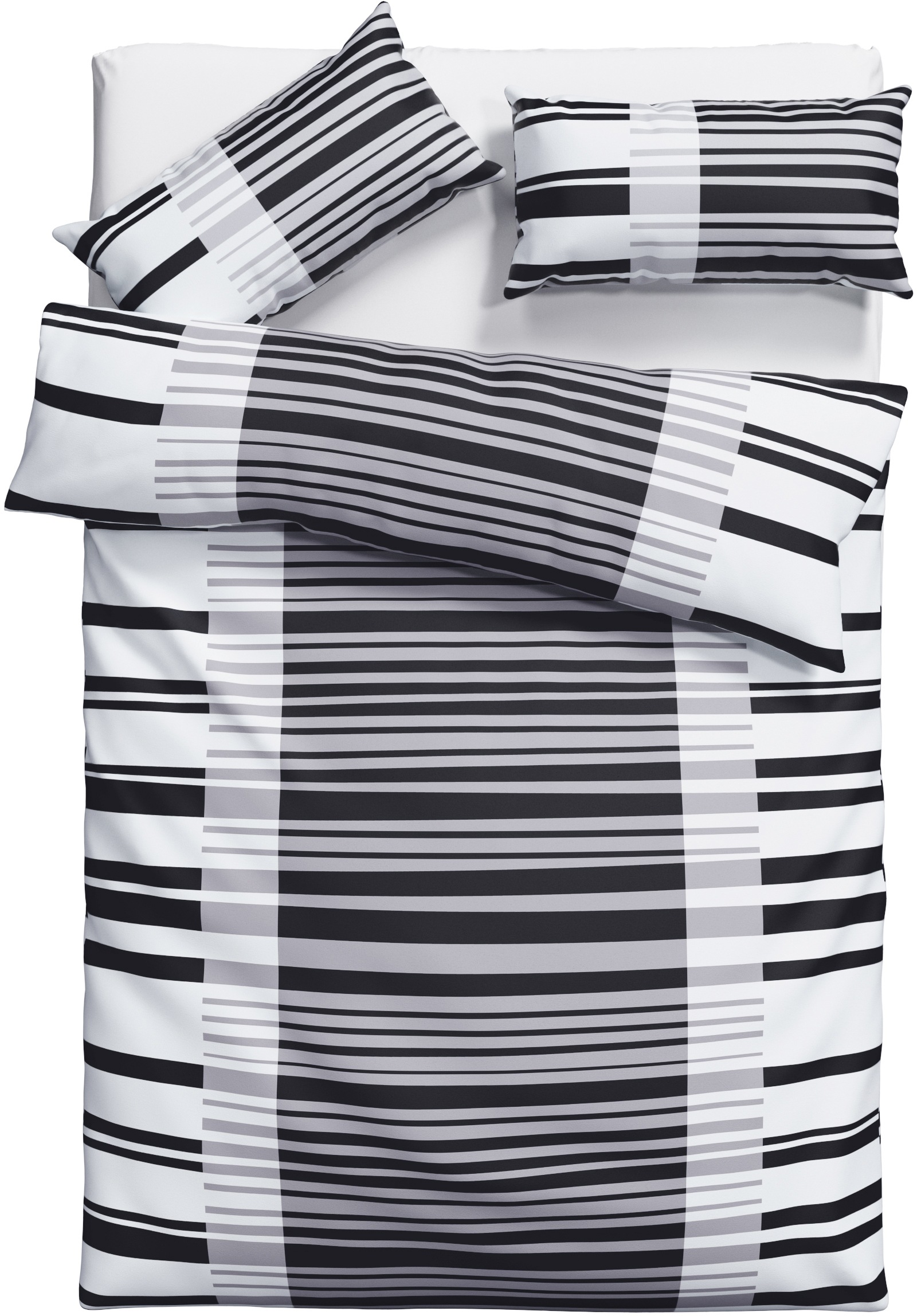 Bruno Banani Bettwäsche "Cameo in Gr. 135x200 oder 155x220 cm" 2 Bettwäsche aus Baumwolle, Bettwäsche im Streifen-Design