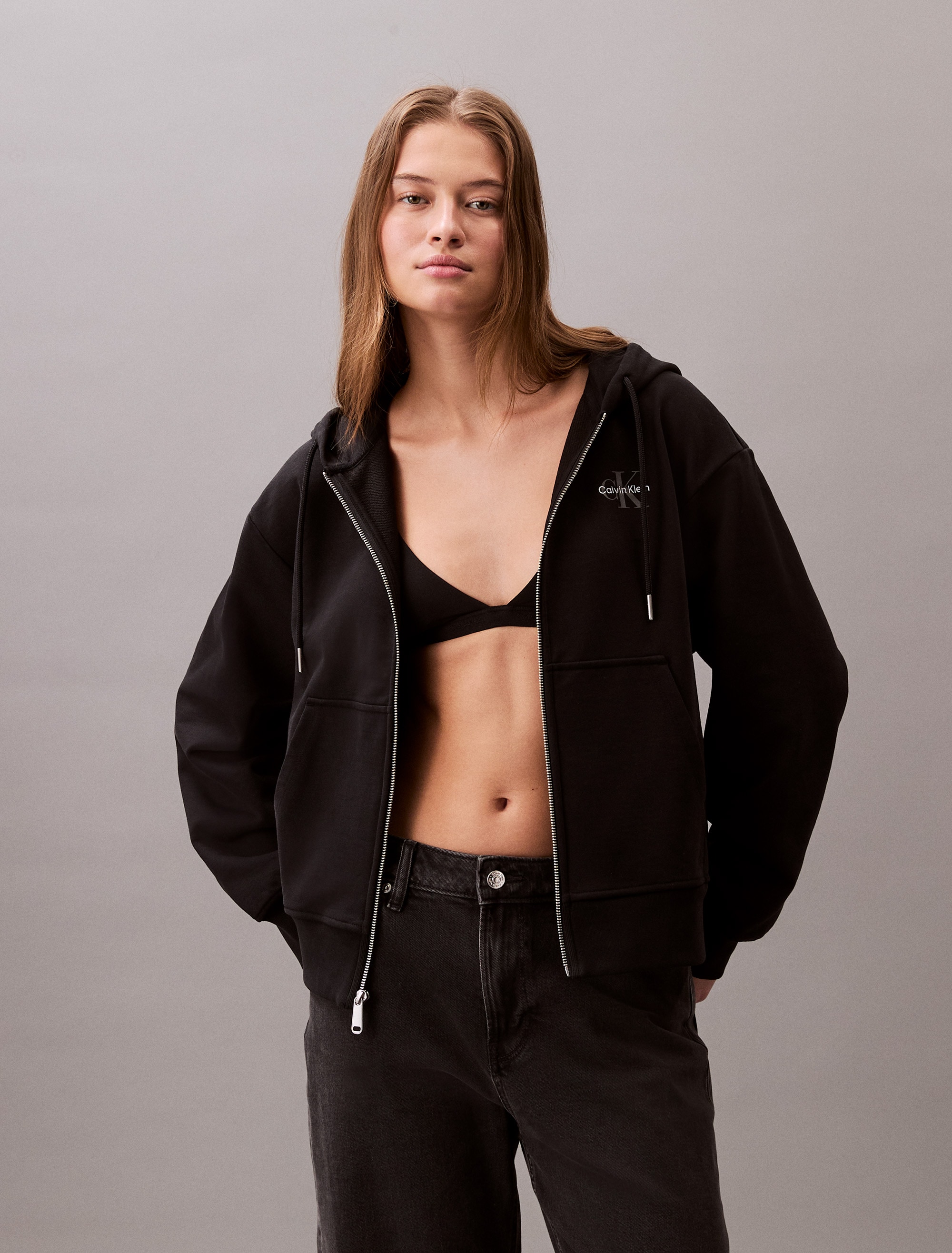 Calvin Klein Jeans Sweatjacke "MNLG FRNCH TRRY FZ B", Mit Rundhalsausschnit günstig online kaufen